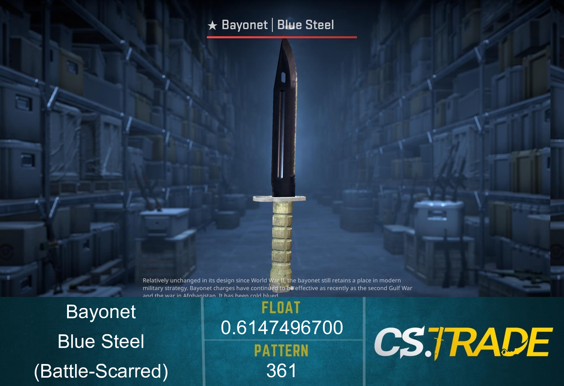 ★ Bayonet | Blue Steel (Battle-Scarred) Screenshot