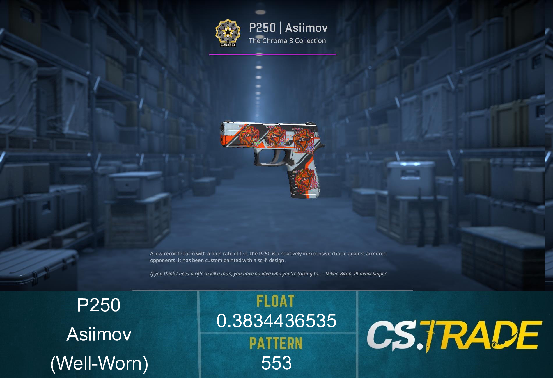P250 | Asiimov (Well-Worn) Screenshot