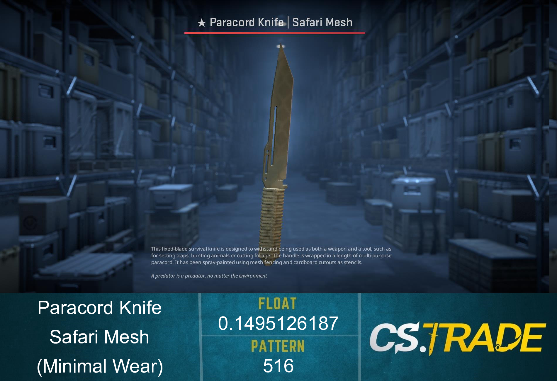 ★ Paracord Knife | Safari Mesh (Factory New) Screenshot