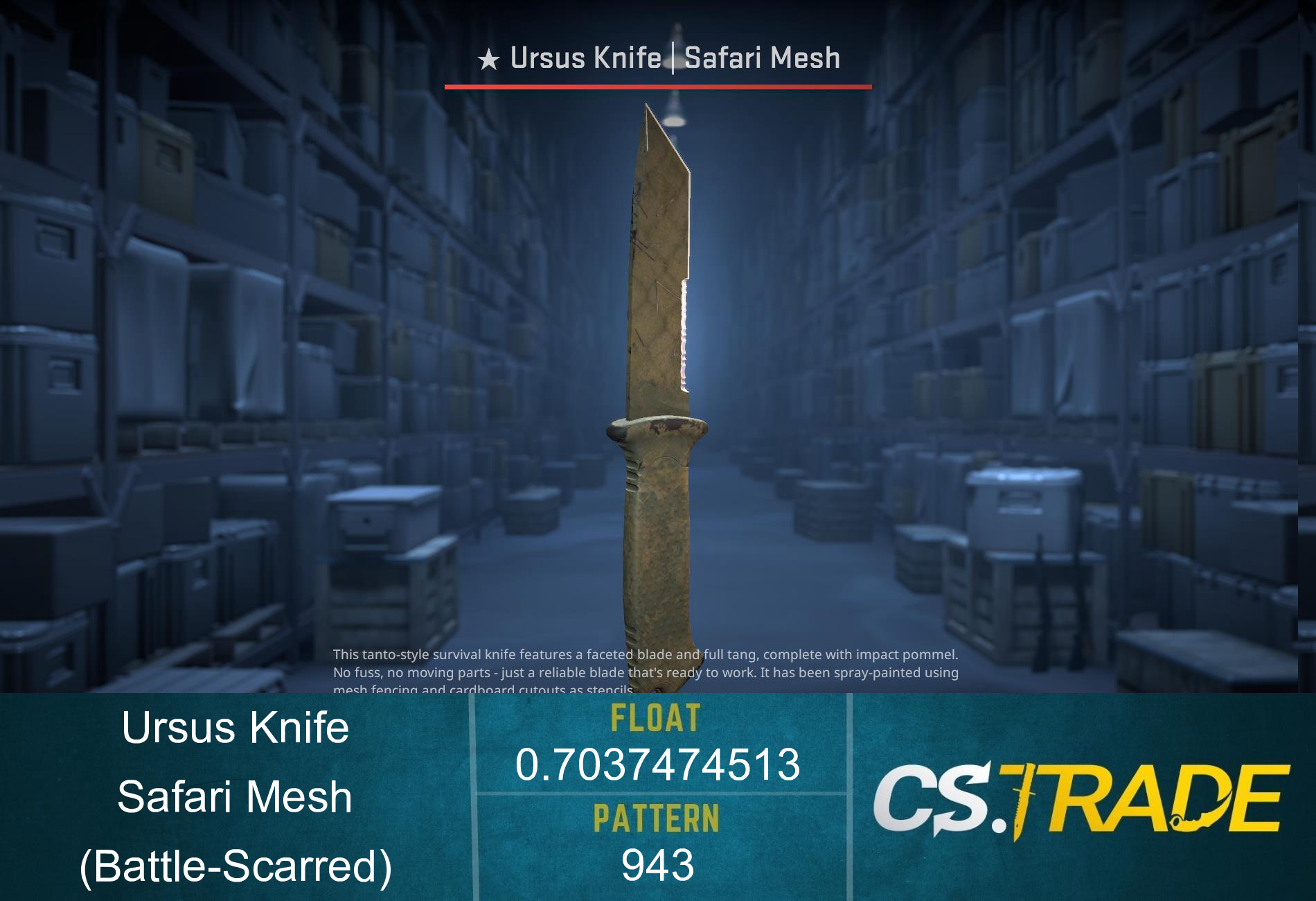 ★ Ursus Knife | Safari Mesh (Battle-Scarred) Screenshot