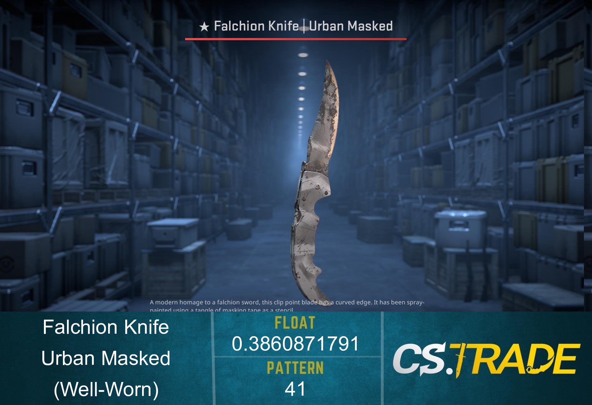 ★ Falchion Knife | Urban Masked (Well-Worn) Screenshot
