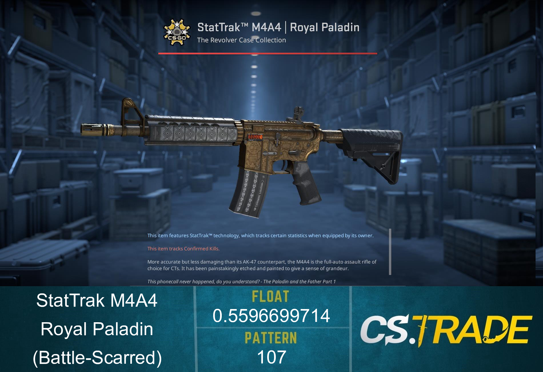 StatTrak™ M4A4 | Royal Paladin (Battle-Scarred) Screenshot