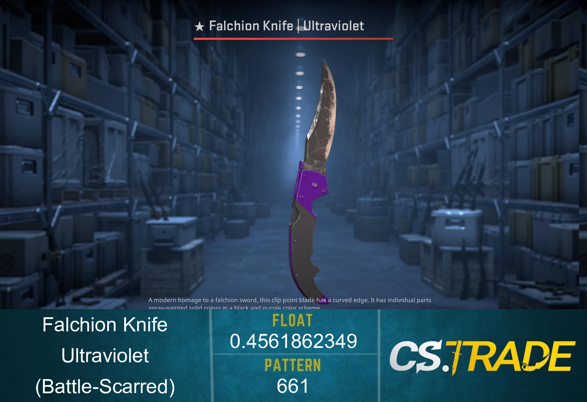 ★ StatTrak™ Falchion Knife | Ultraviolet (Battle-Scarred) Screenshot