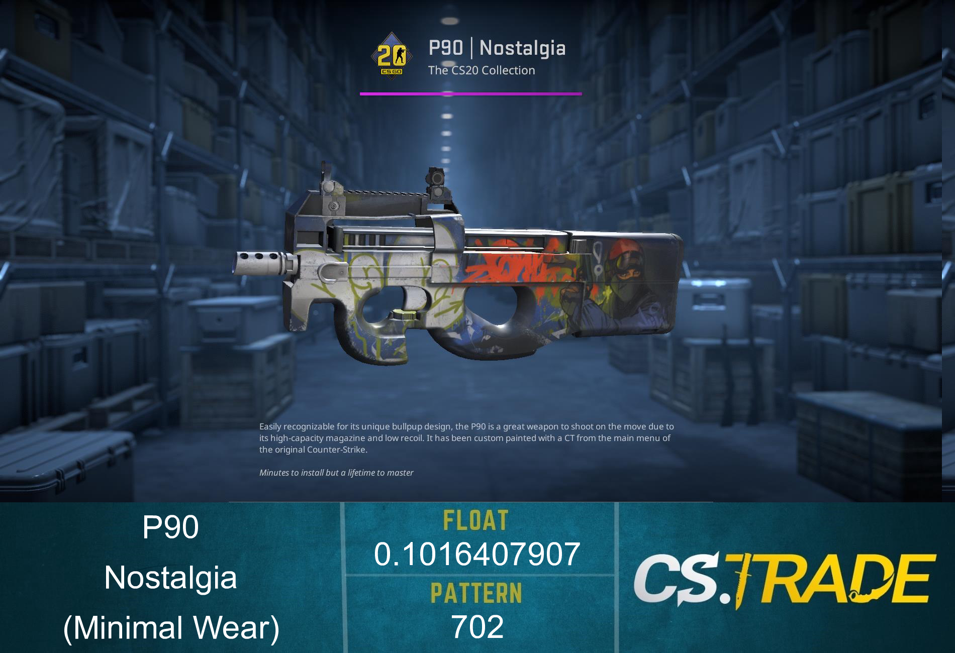 P90 | Nostalgia (Minimal Wear) Screenshot