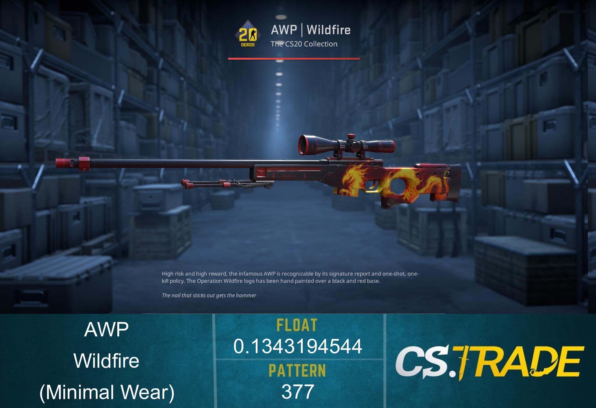 StatTrak™ AWP | Wildfire (Minimal Wear) Screenshot