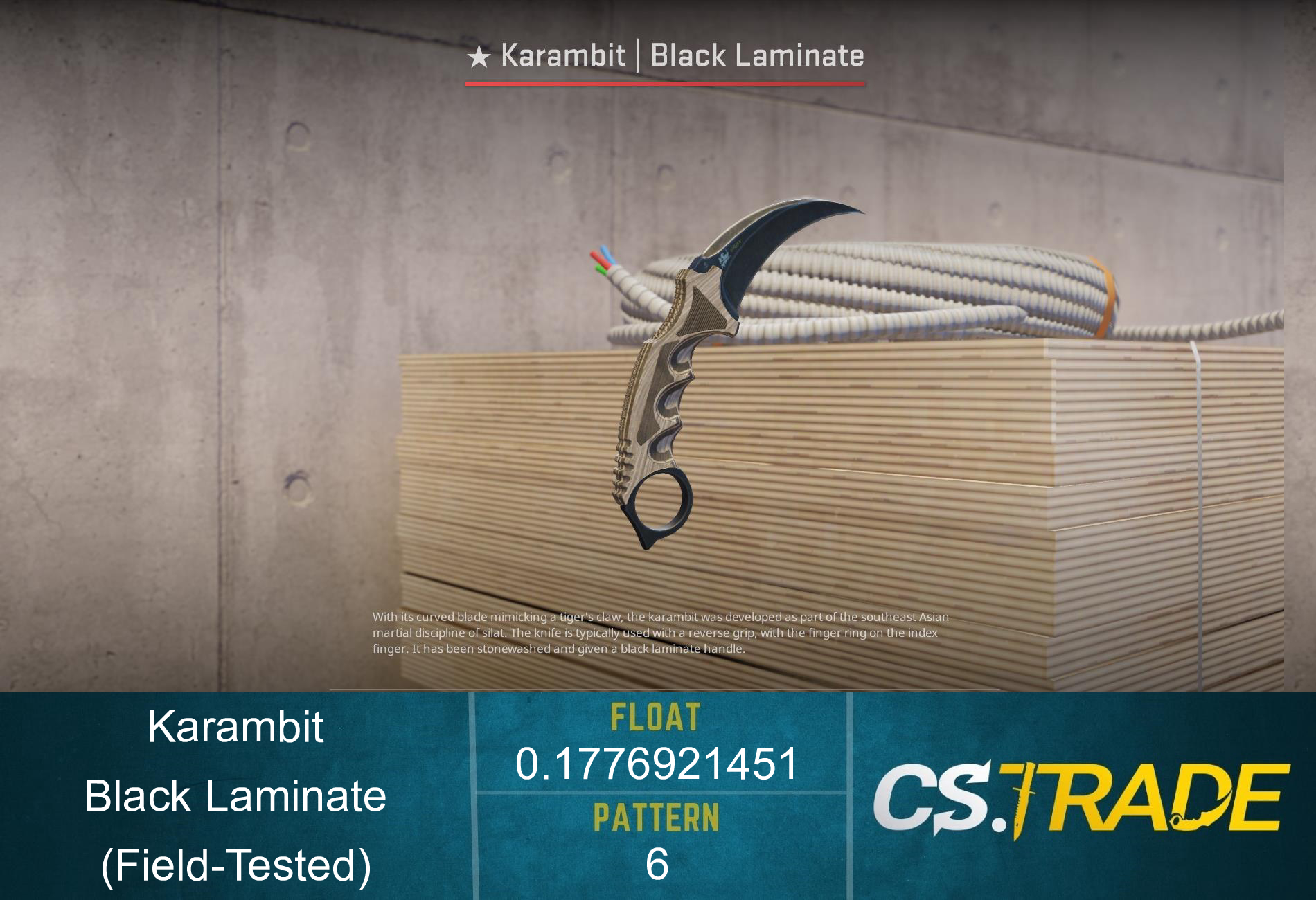 ★ Karambit | Black Laminate (Field-Tested) Screenshot