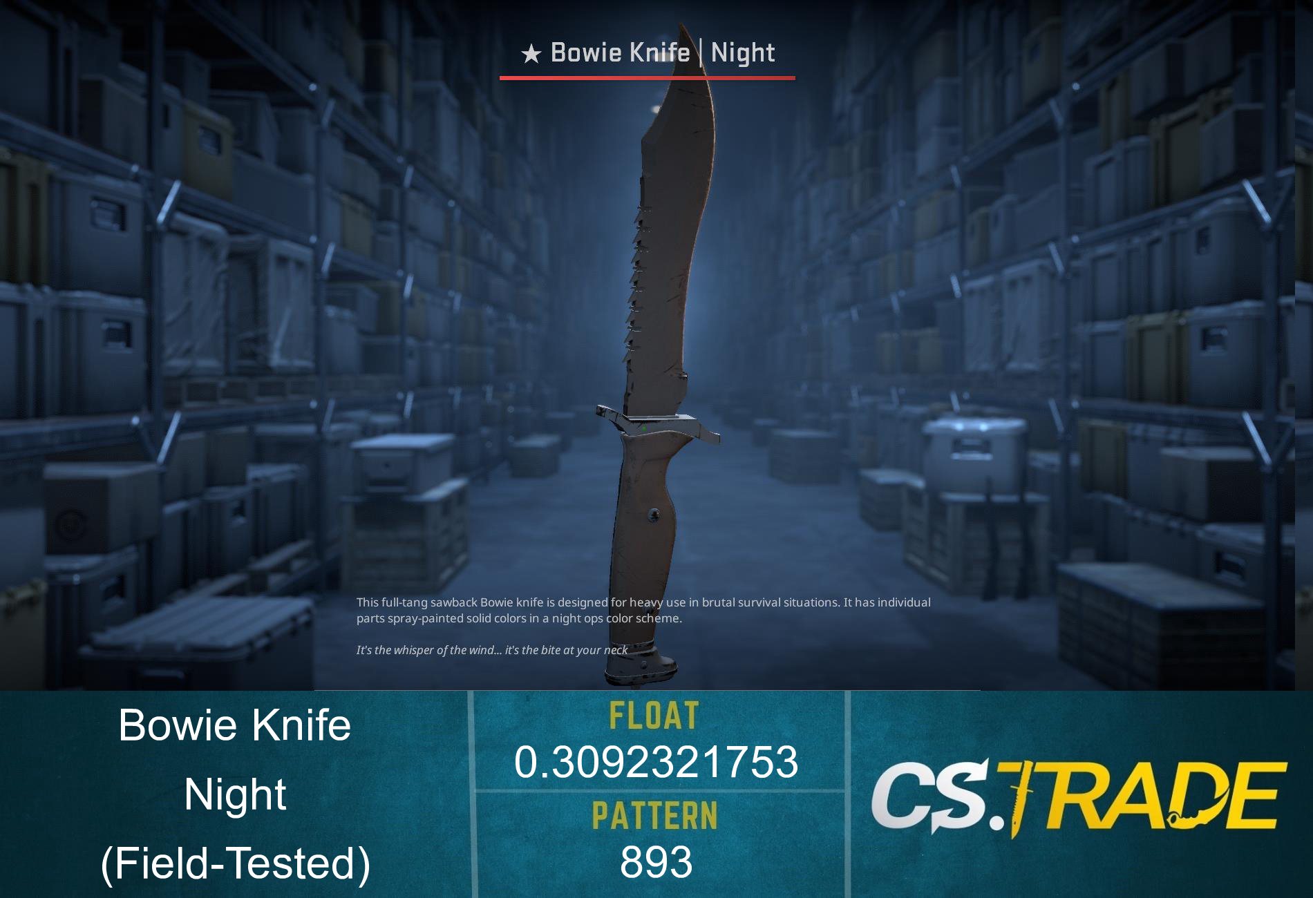 ★ Bowie Knife | Night (Factory New) Screenshot