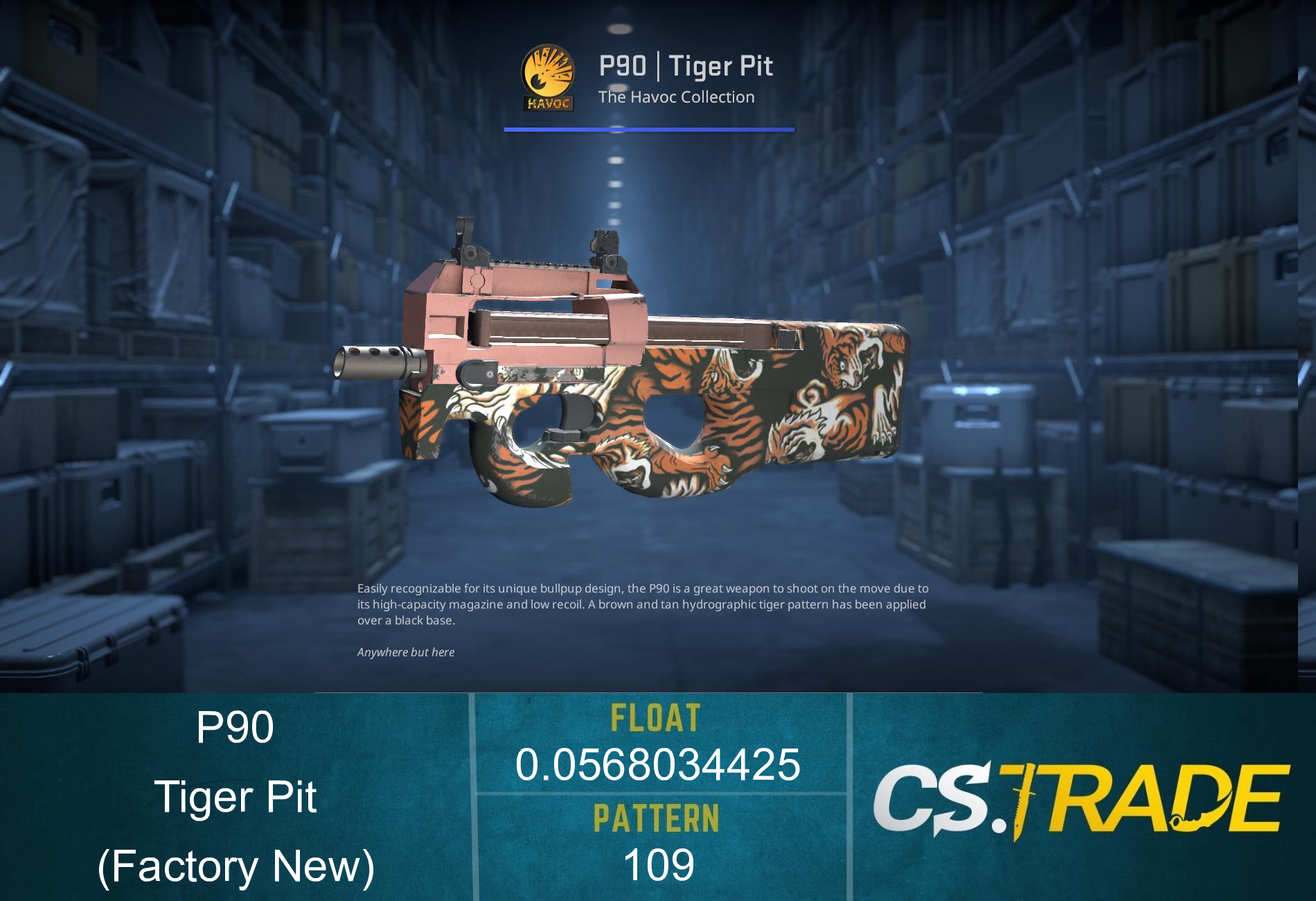 P90 | Tiger Pit (Factory New)