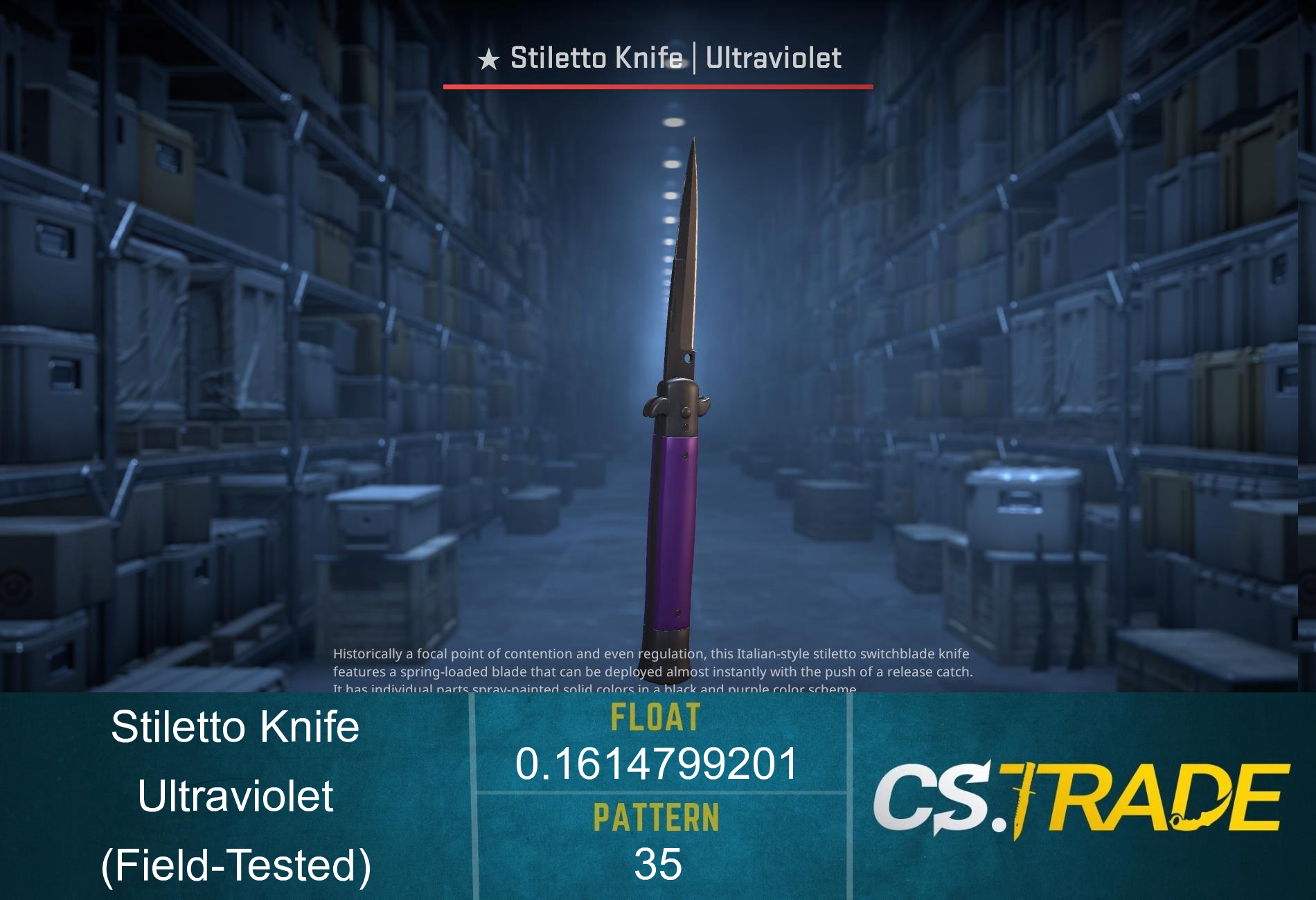 ★ Stiletto Knife | Ultraviolet (Field-Tested) Screenshot