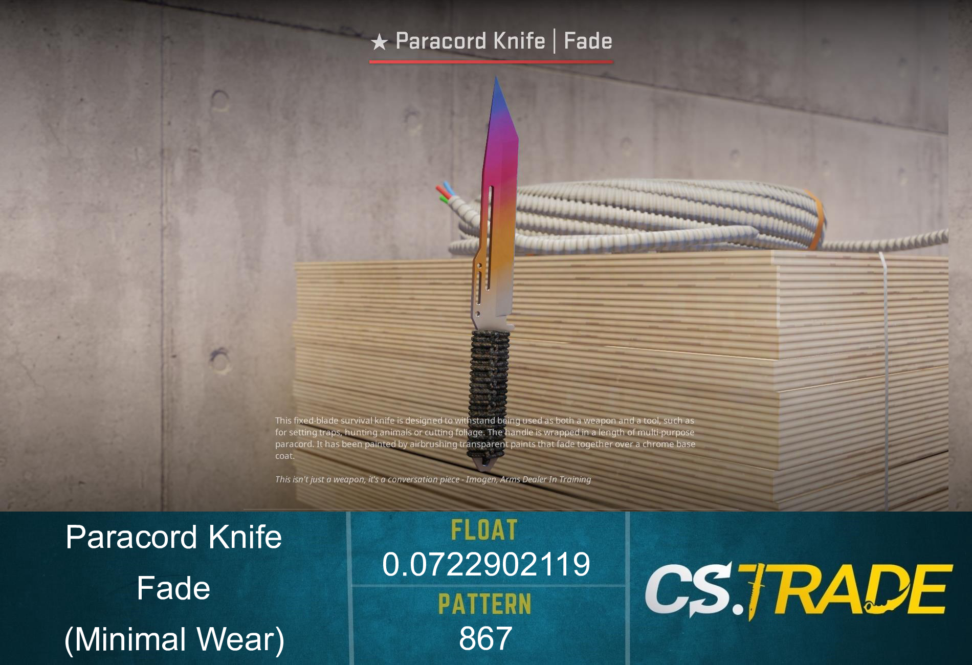 ★ StatTrak™ Paracord Knife | Fade (Minimal Wear) Screenshot