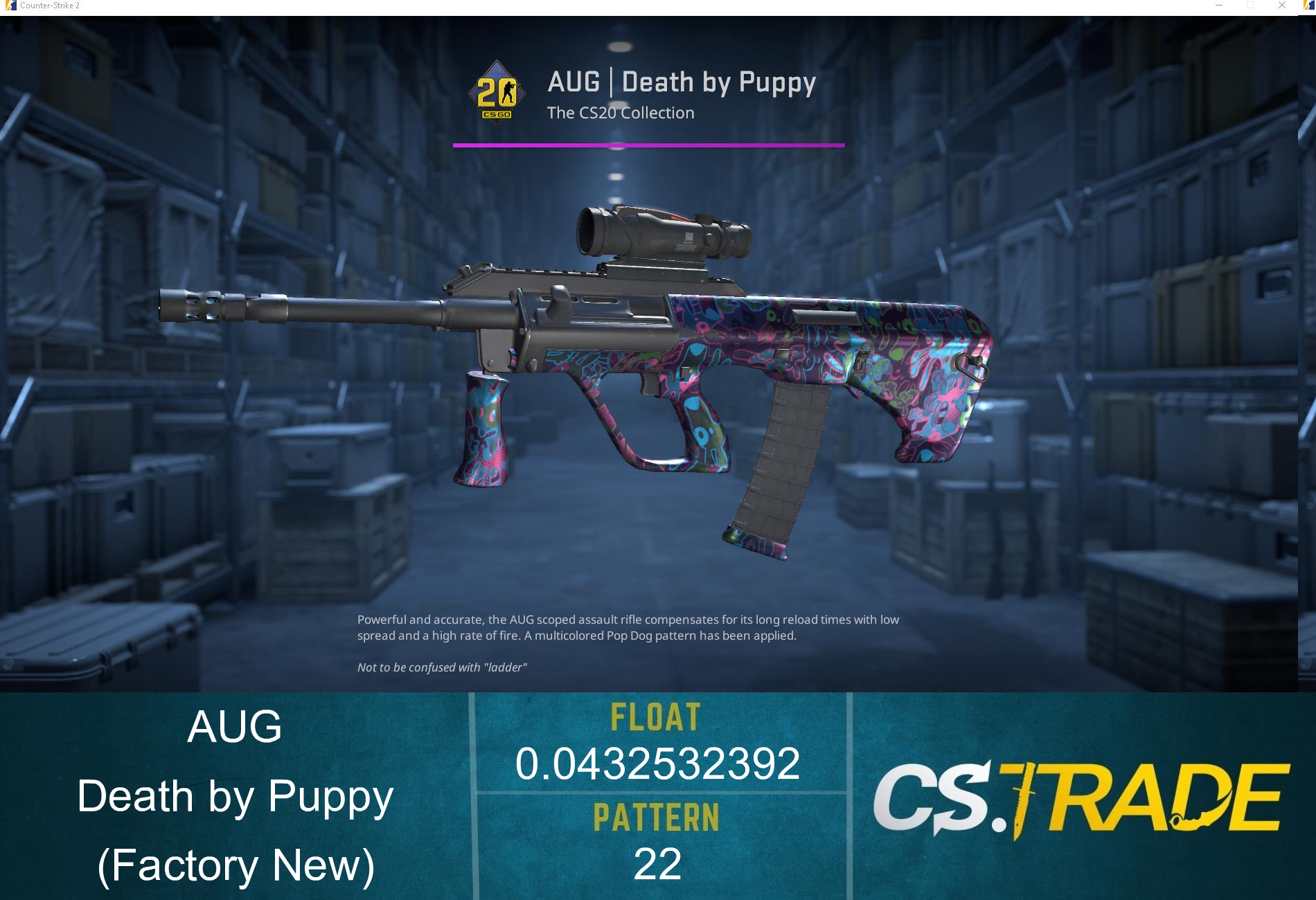AUG | Death by Puppy (Factory New) Screenshot