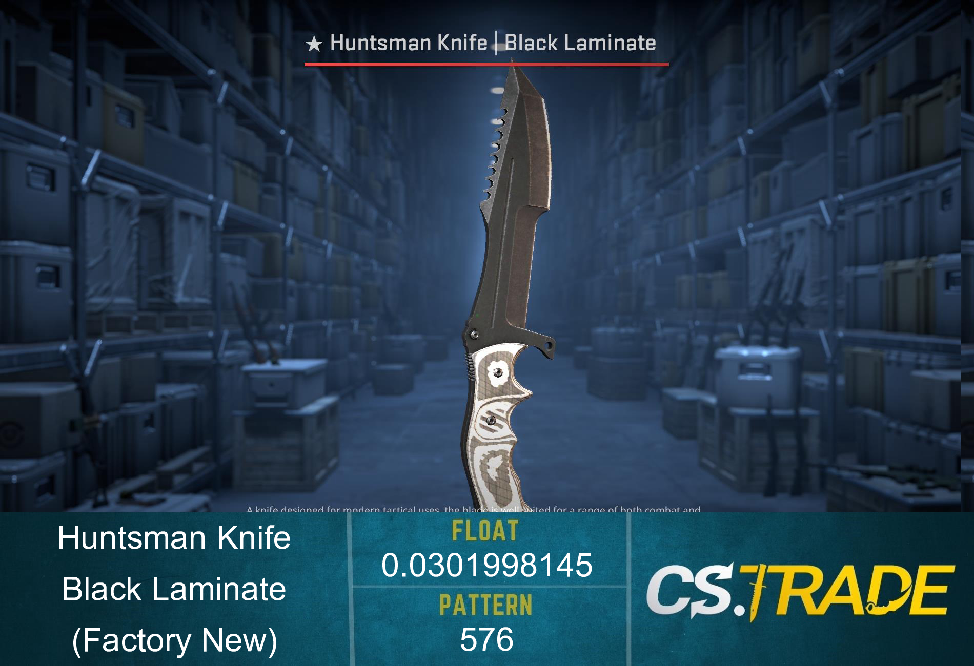 ★ Huntsman Knife | Black Laminate (Factory New) Screenshot