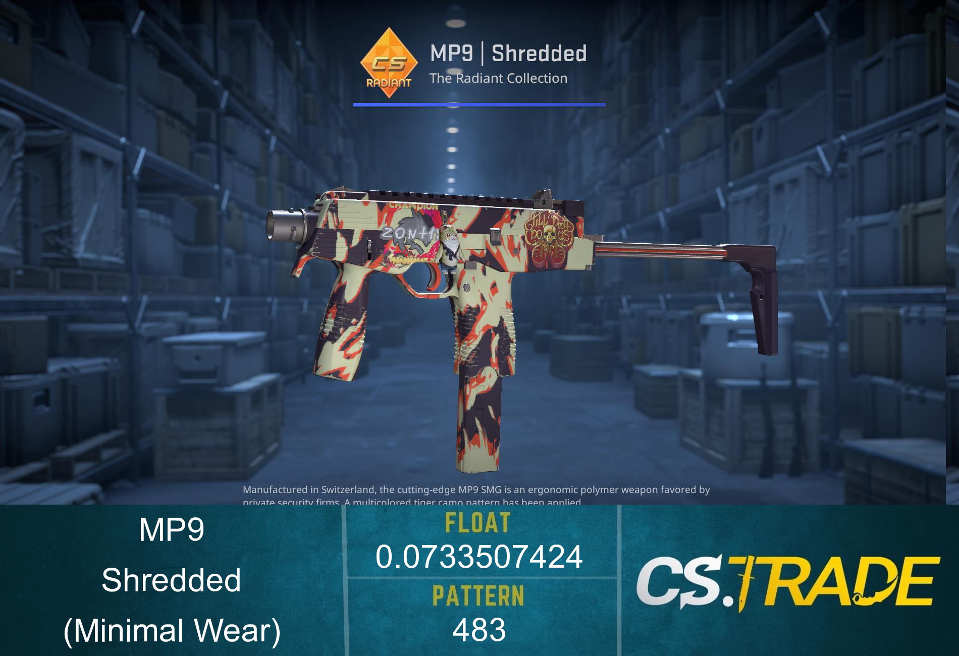 MP9 | Shredded (Minimal Wear) Screenshot