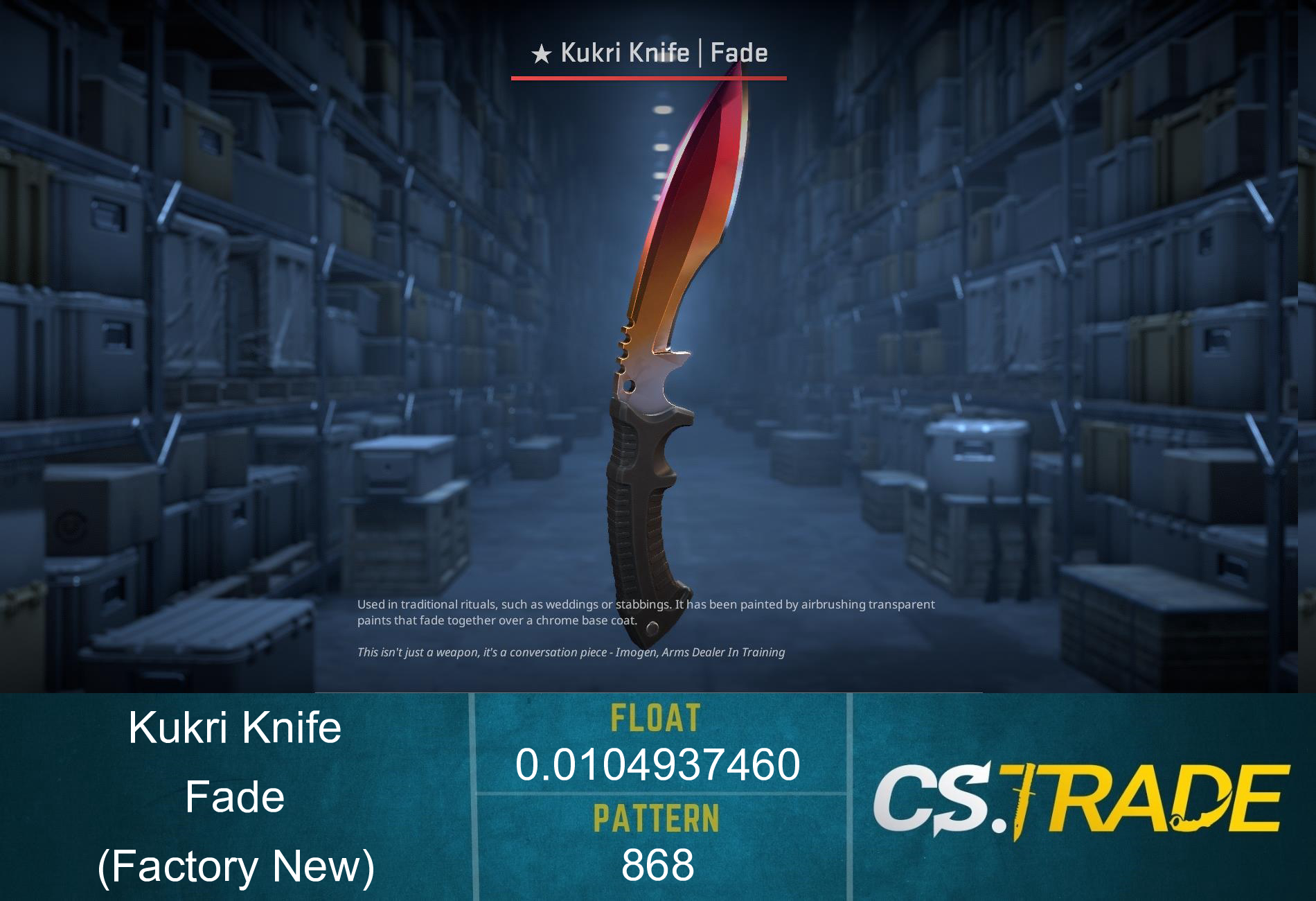 ★ Kukri Knife | Fade (Factory New) Screenshot