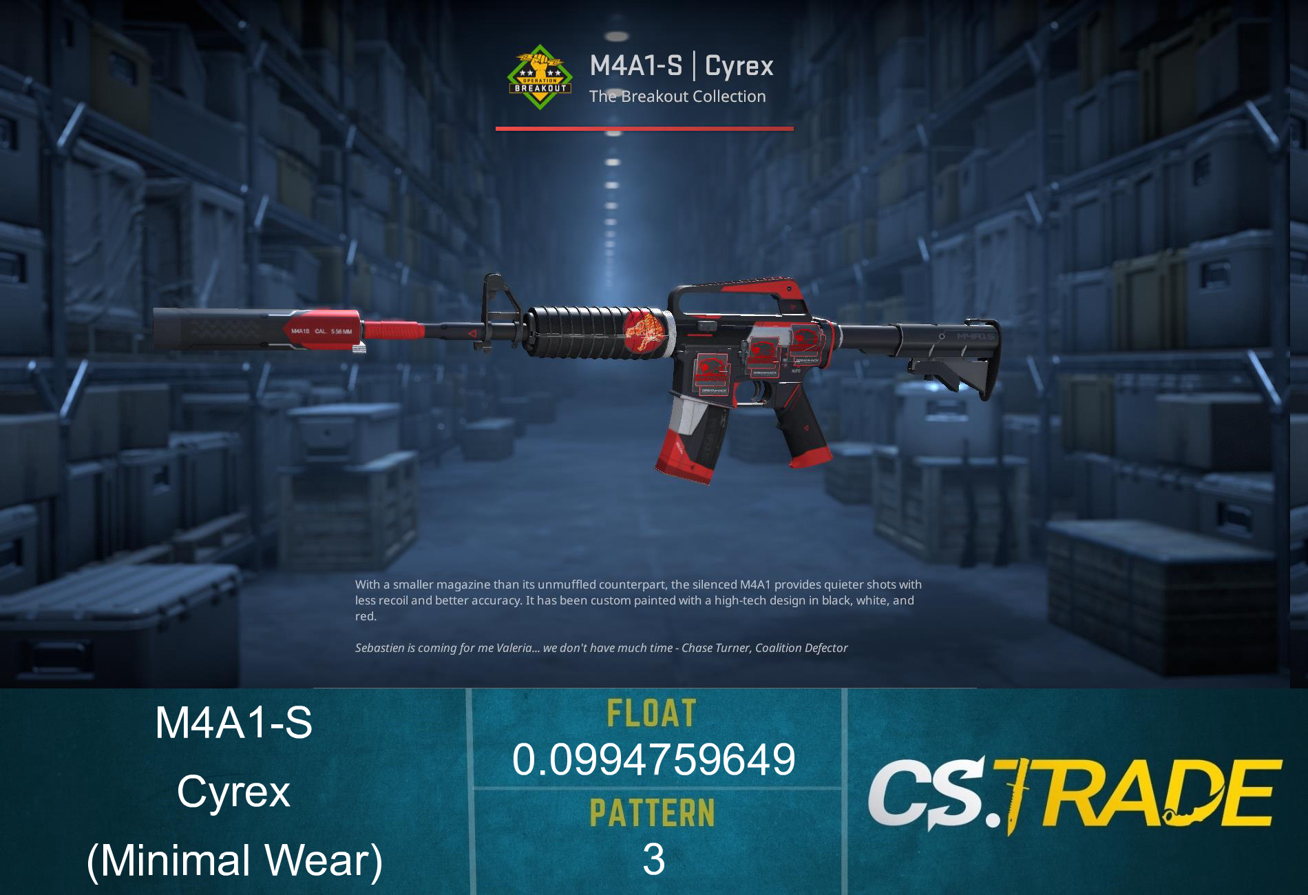 StatTrak™ M4A1-S | Cyrex (Minimal Wear) Screenshot