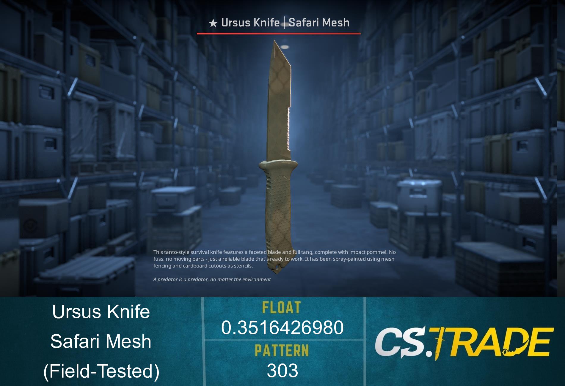 ★ Ursus Knife | Safari Mesh (Factory New) Screenshot