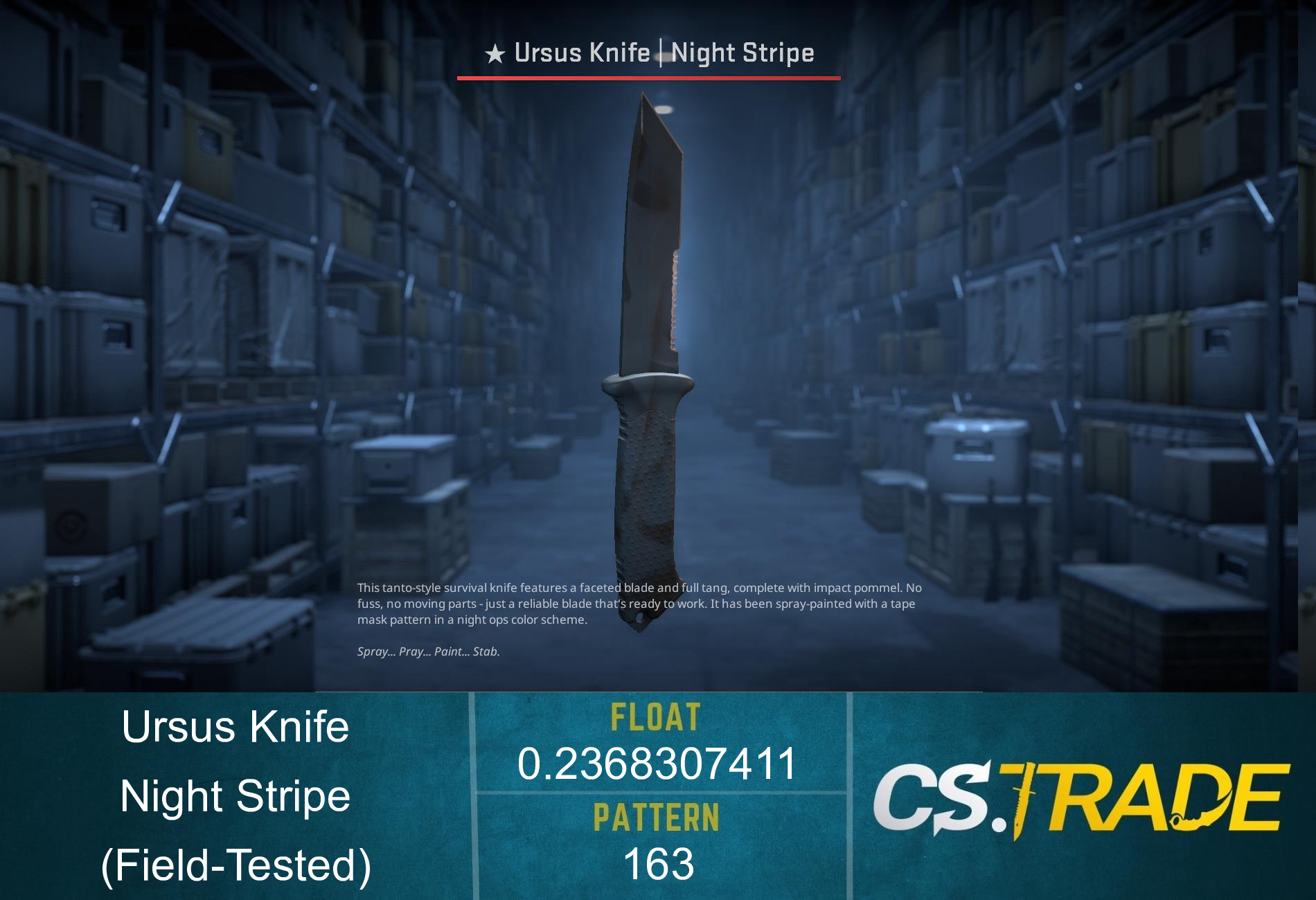 ★ Ursus Knife | Night Stripe (Field-Tested) Screenshot