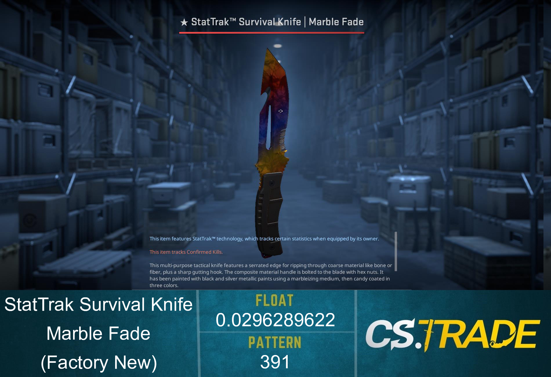 ★ StatTrak™ Survival Knife | Marble Fade (Minimal Wear) Screenshot
