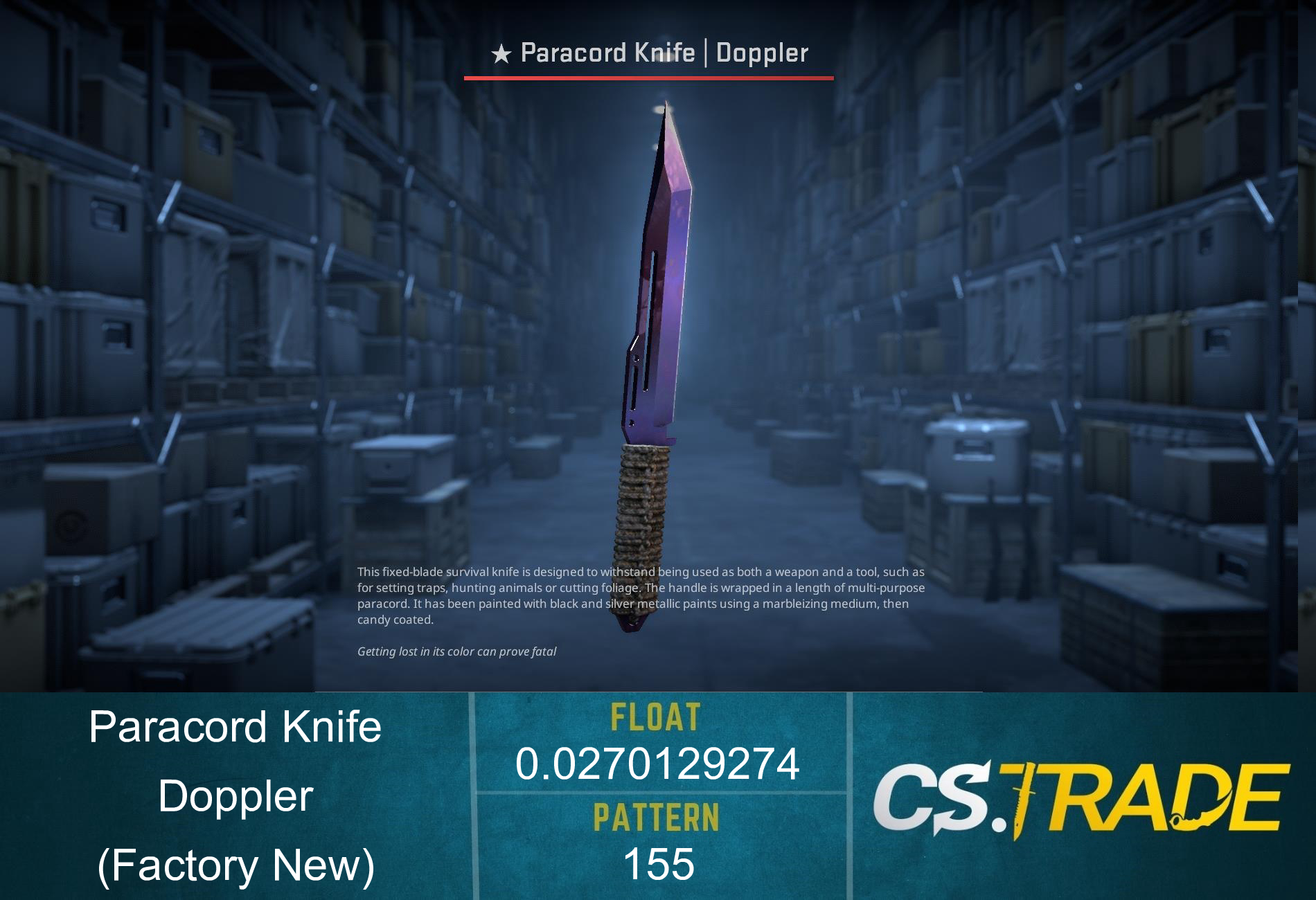 ★ Paracord Knife | Doppler Black Pearl (Factory New) Screenshot