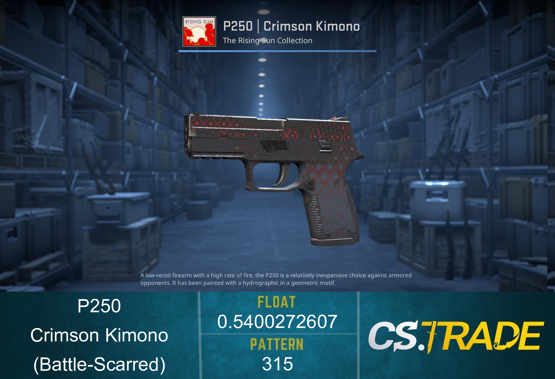 P250 | Crimson Kimono (Battle-Scarred) Screenshot