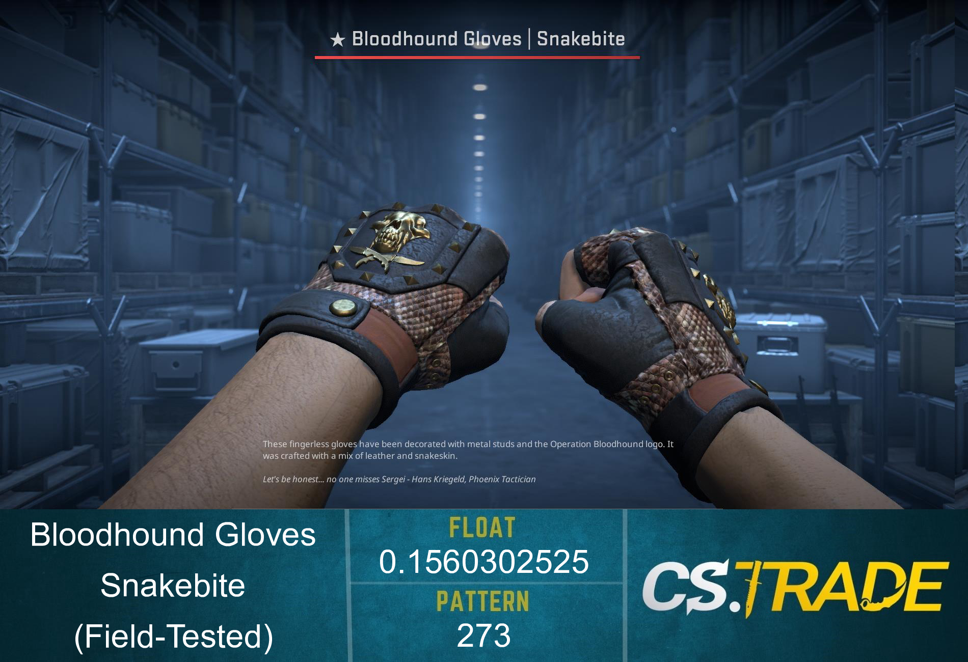 ★ Bloodhound Gloves | Snakebite (Factory New) Screenshot