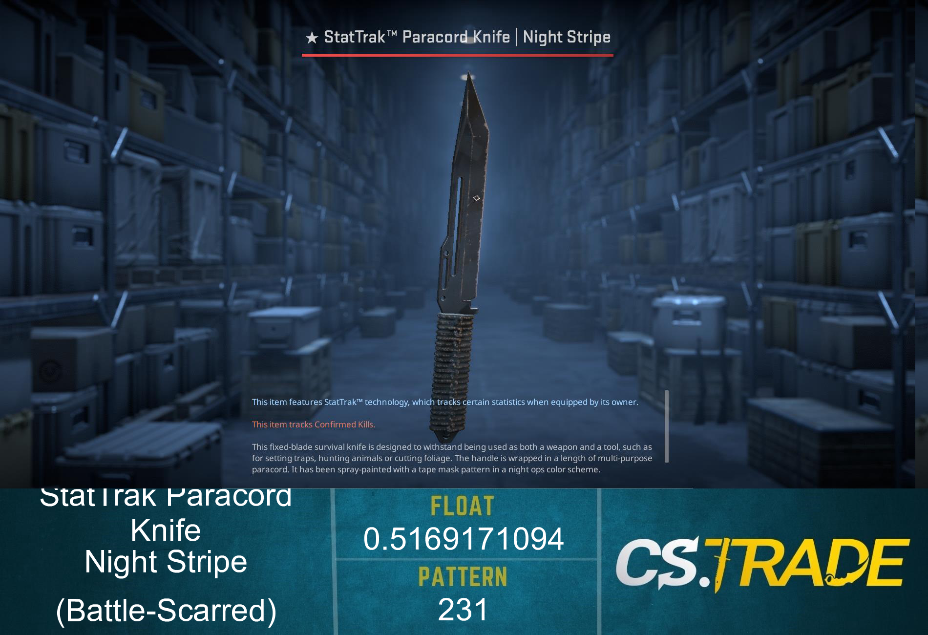 ★ Paracord Knife | Night Stripe (Factory New) Screenshot