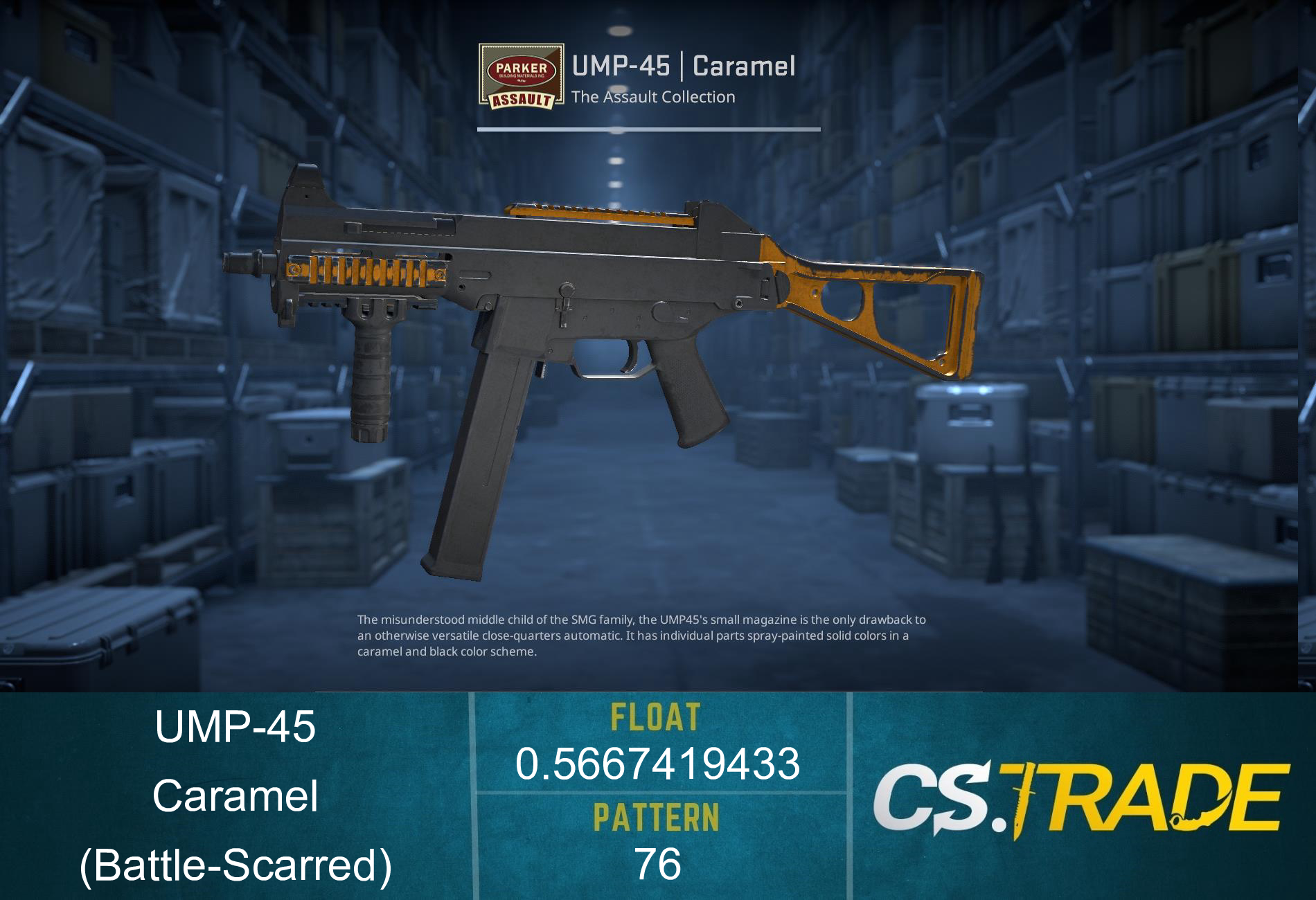 UMP-45 | Caramel (Battle-Scarred) Screenshot