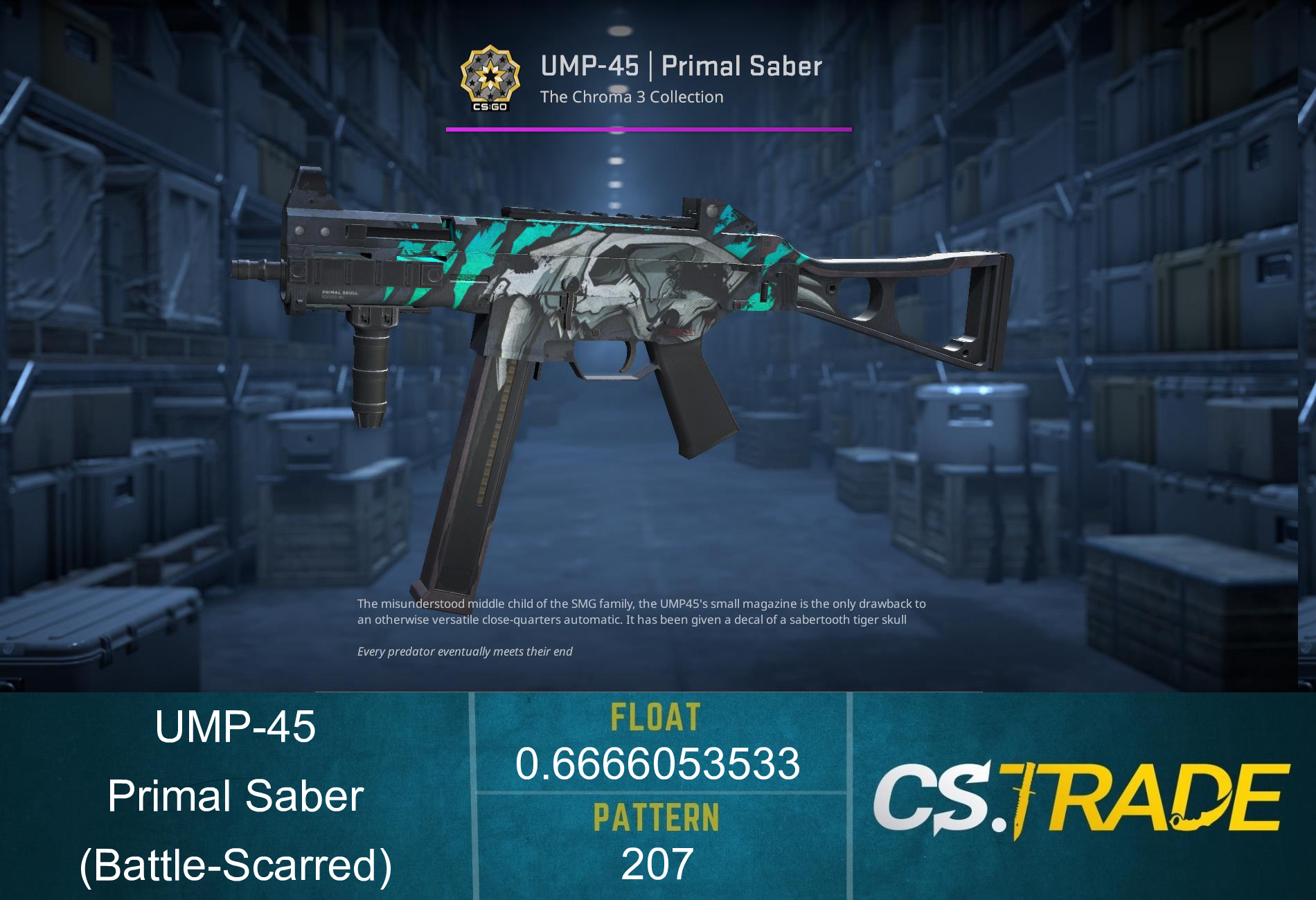 StatTrak™ UMP-45 | Primal Saber (Battle-Scarred) Screenshot