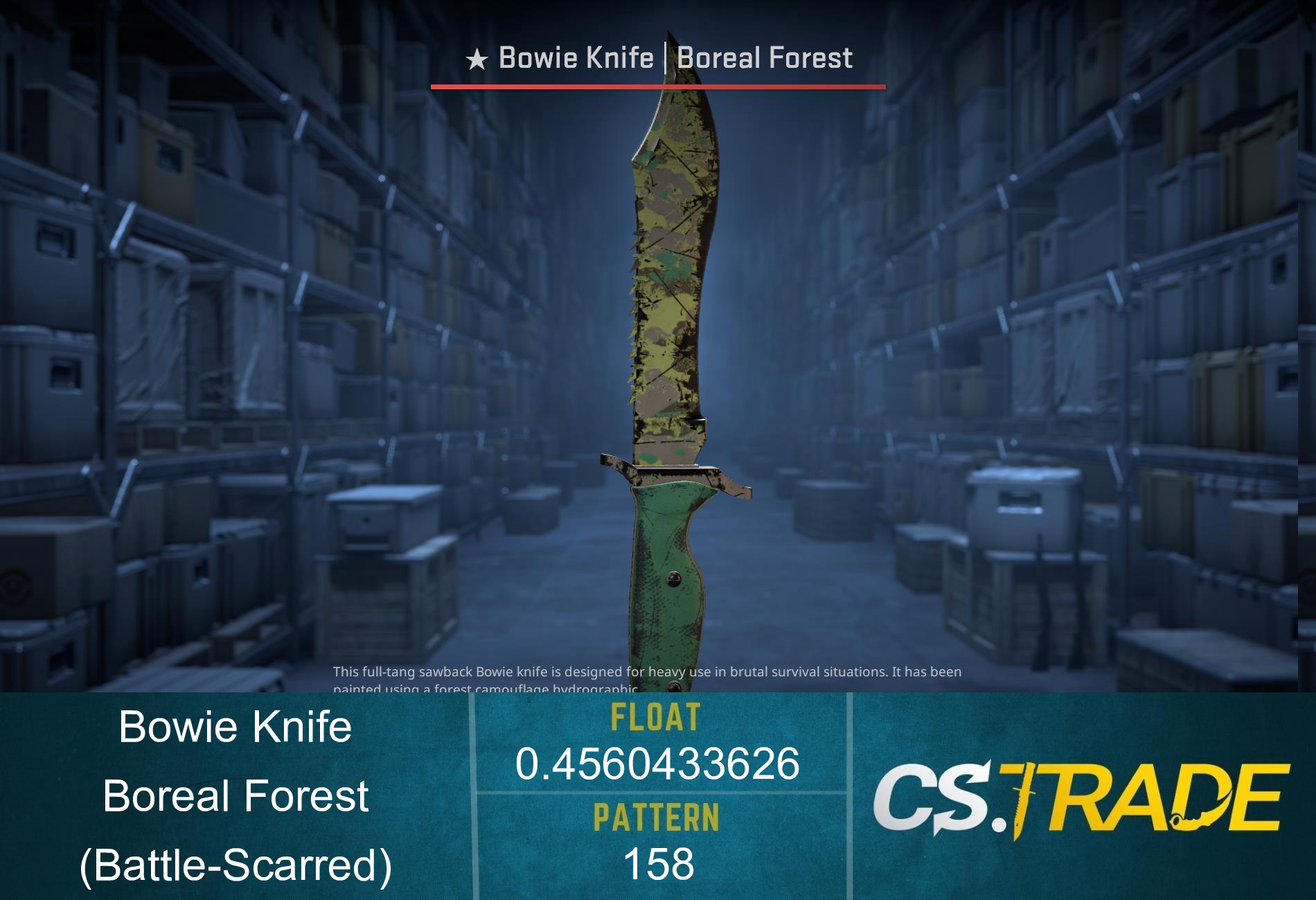 ★ StatTrak™ Bowie Knife | Boreal Forest (Battle-Scarred) Screenshot