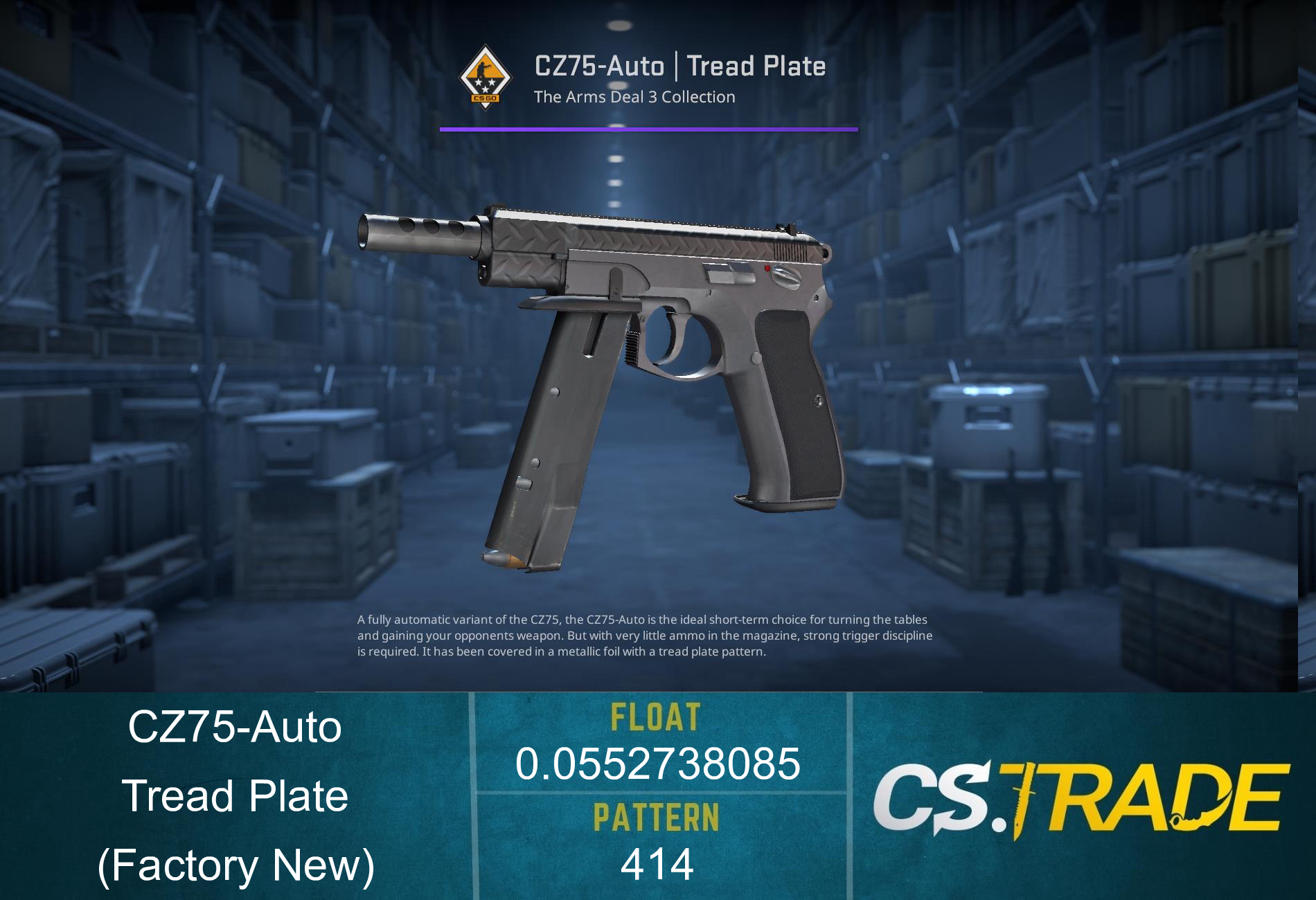 CZ75-Auto | Tread Plate (Factory New)