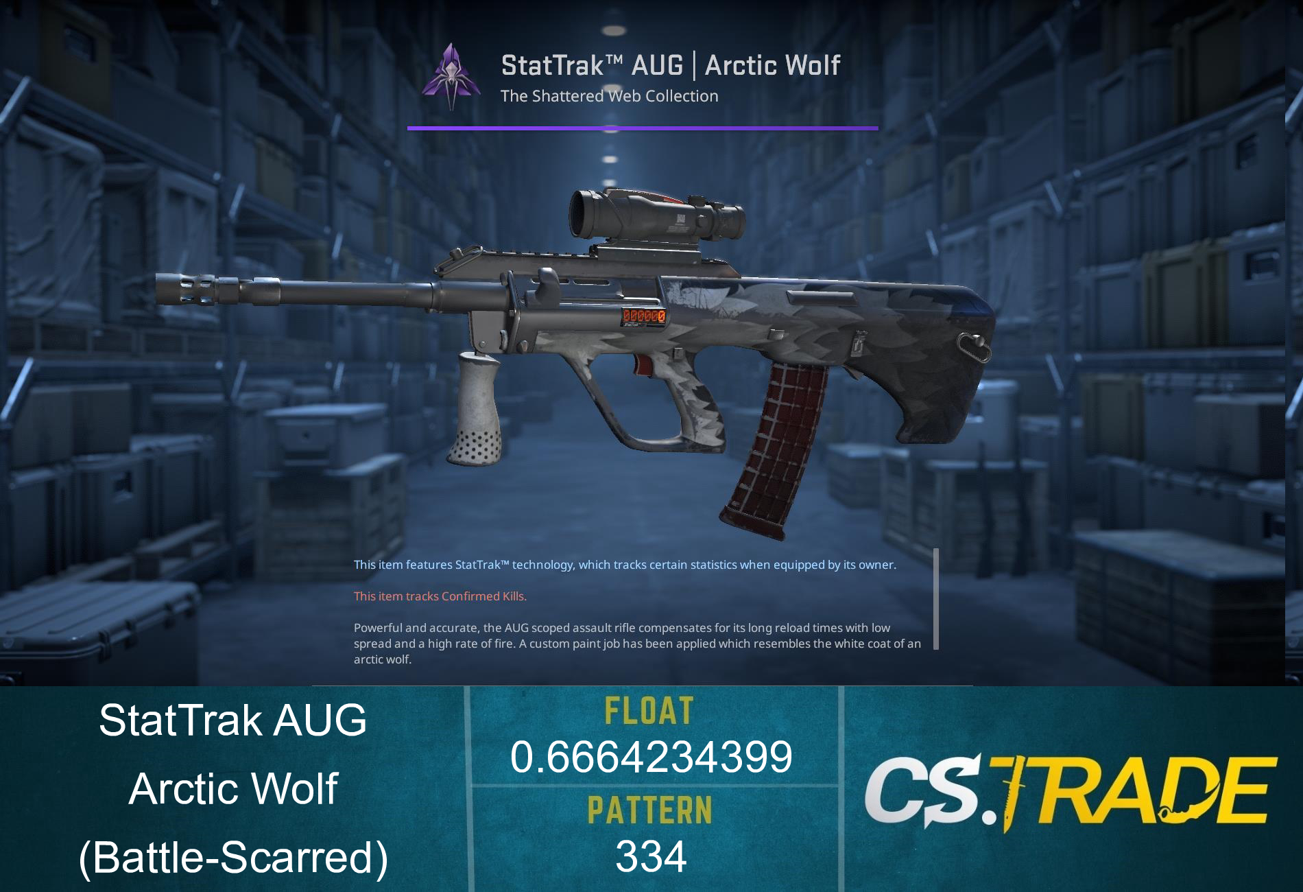 AUG | Arctic Wolf (Battle-Scarred) Screenshot