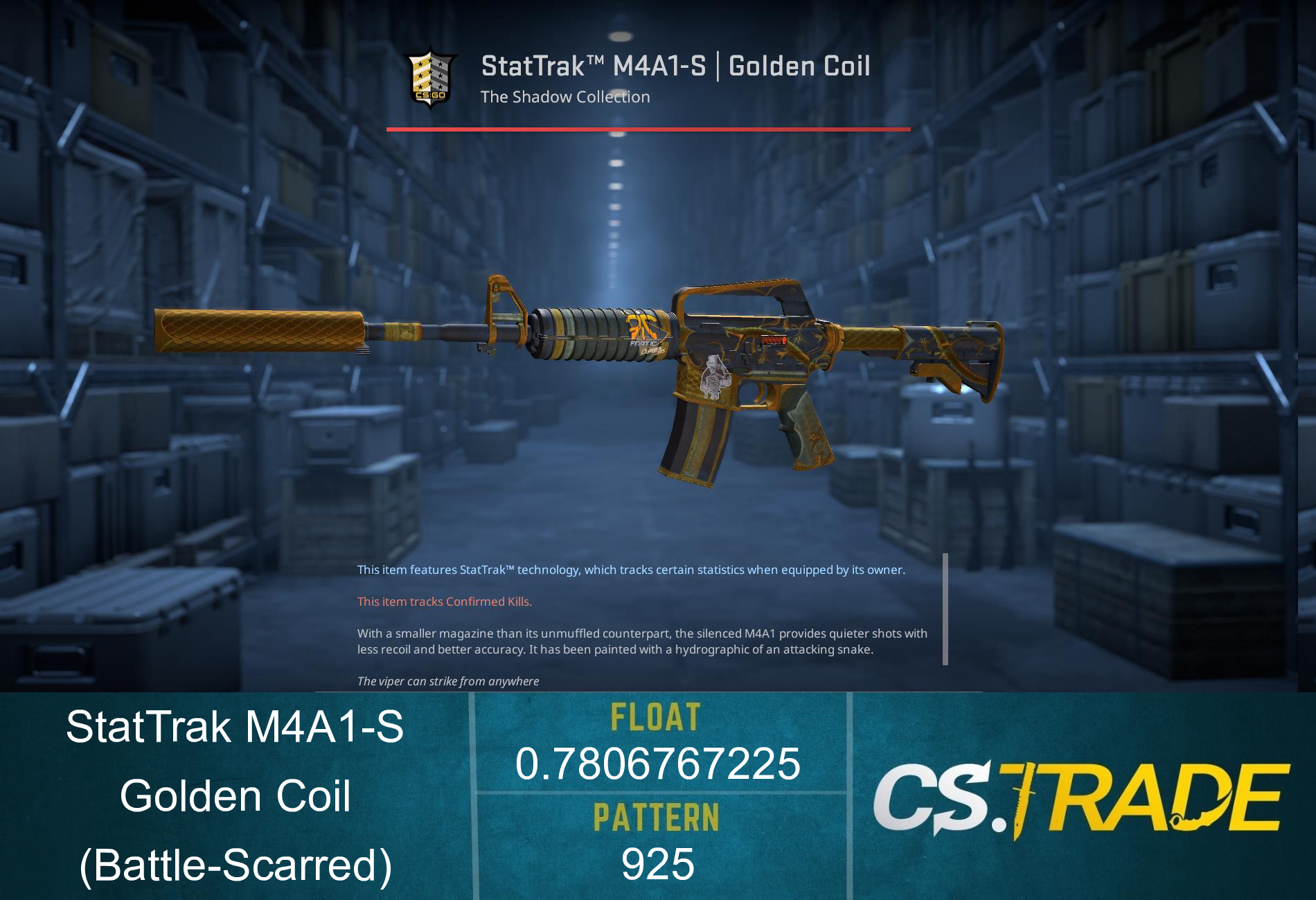 M4A1-S | Golden Coil (Battle-Scarred) Screenshot