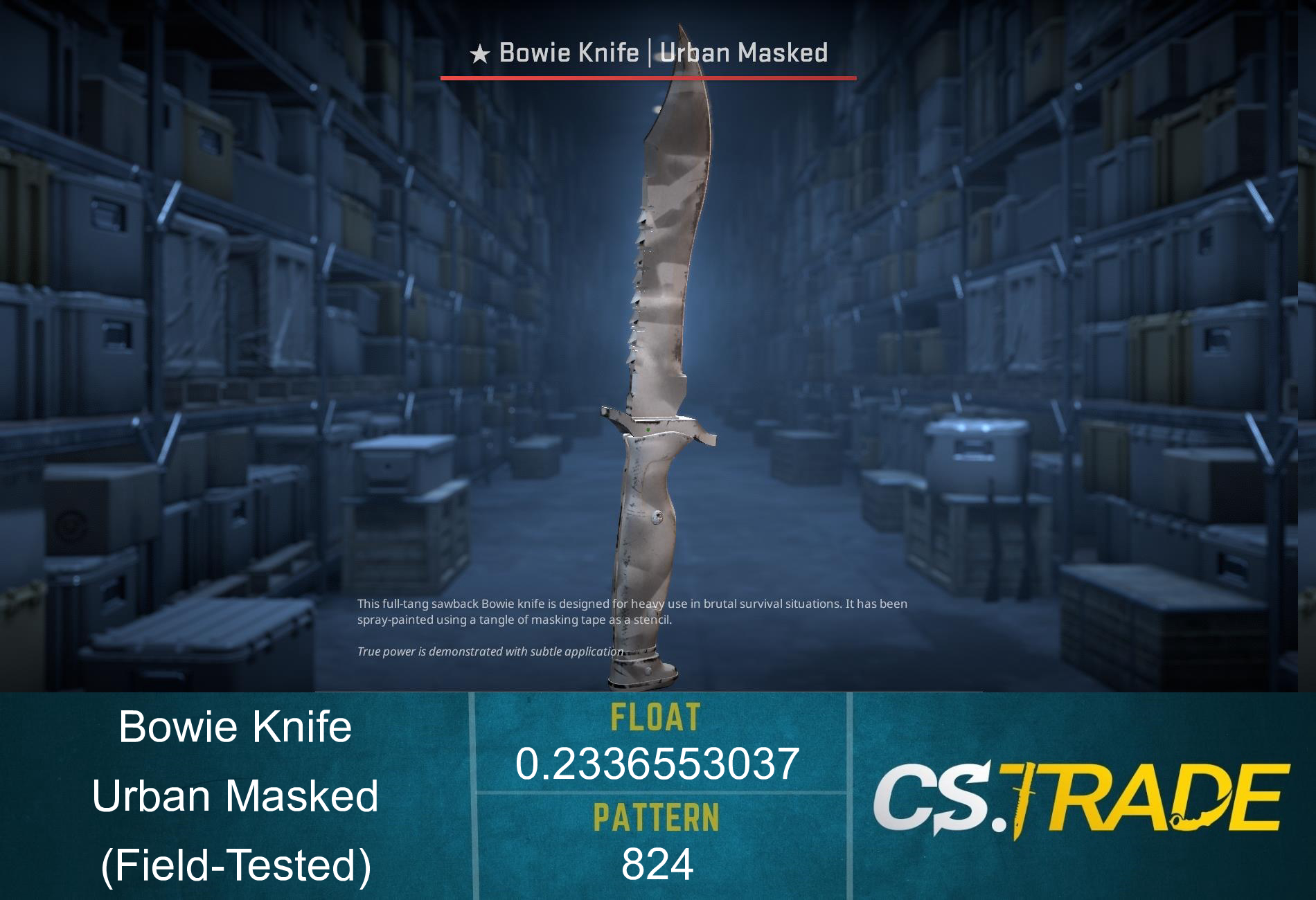 ★ Bowie Knife | Urban Masked (Factory New) Screenshot