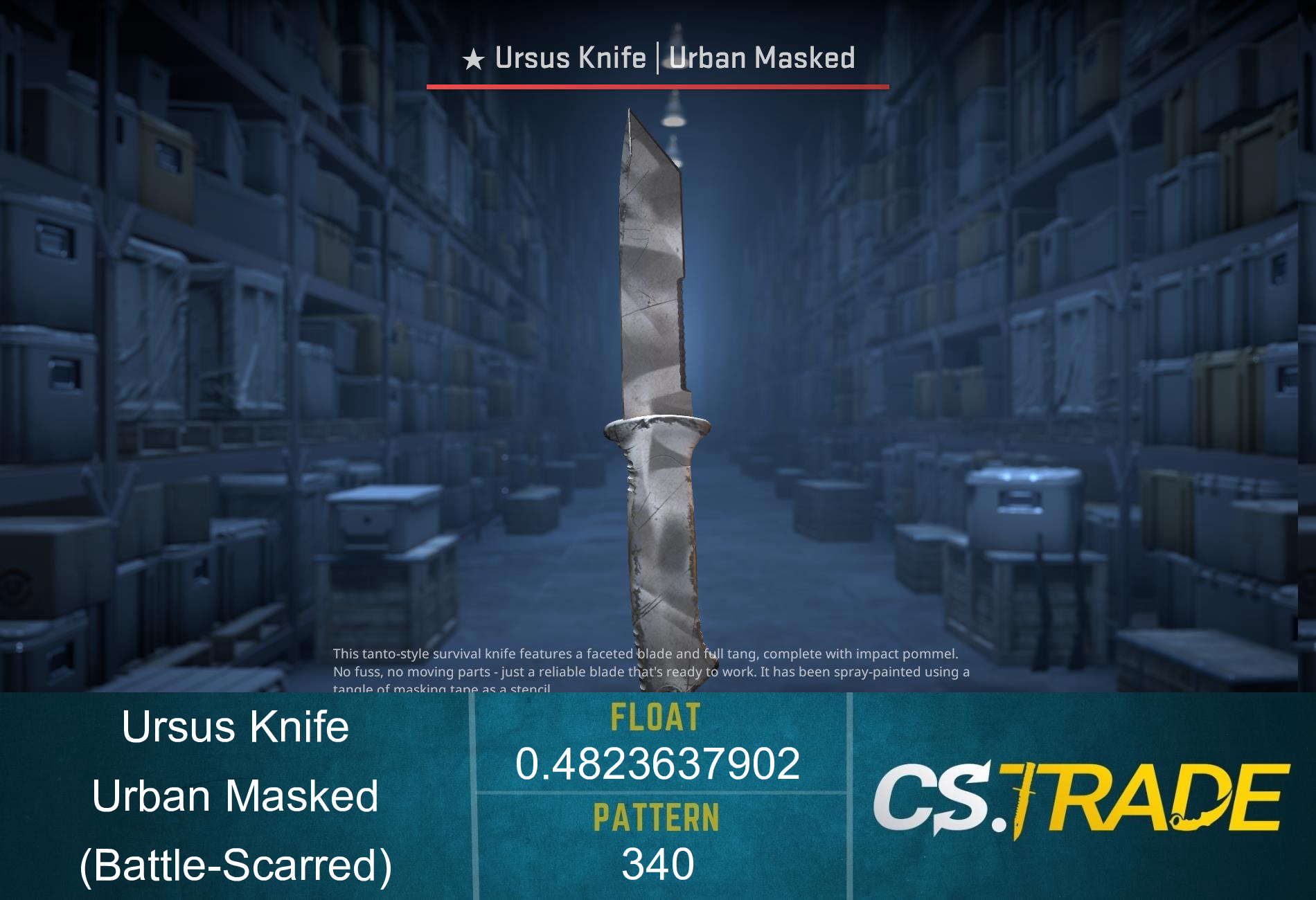 ★ StatTrak™ Ursus Knife | Urban Masked (Battle-Scarred) Screenshot