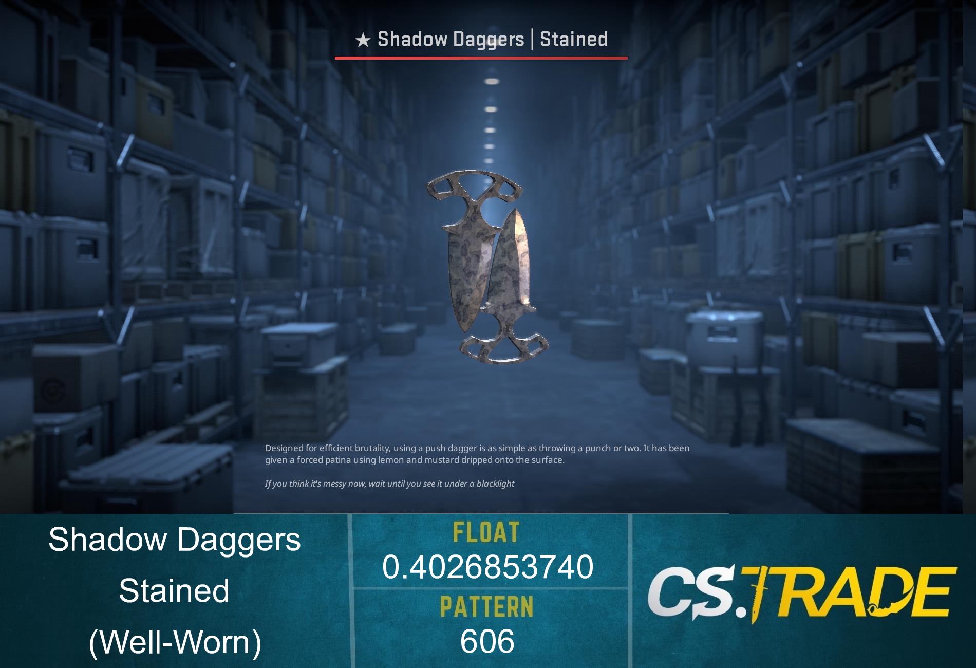 ★ Shadow Daggers | Stained (Factory New) Screenshot