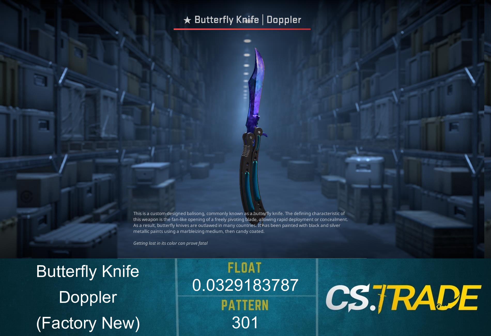 ★ Butterfly Knife | Doppler Sapphire (Factory New) Screenshot