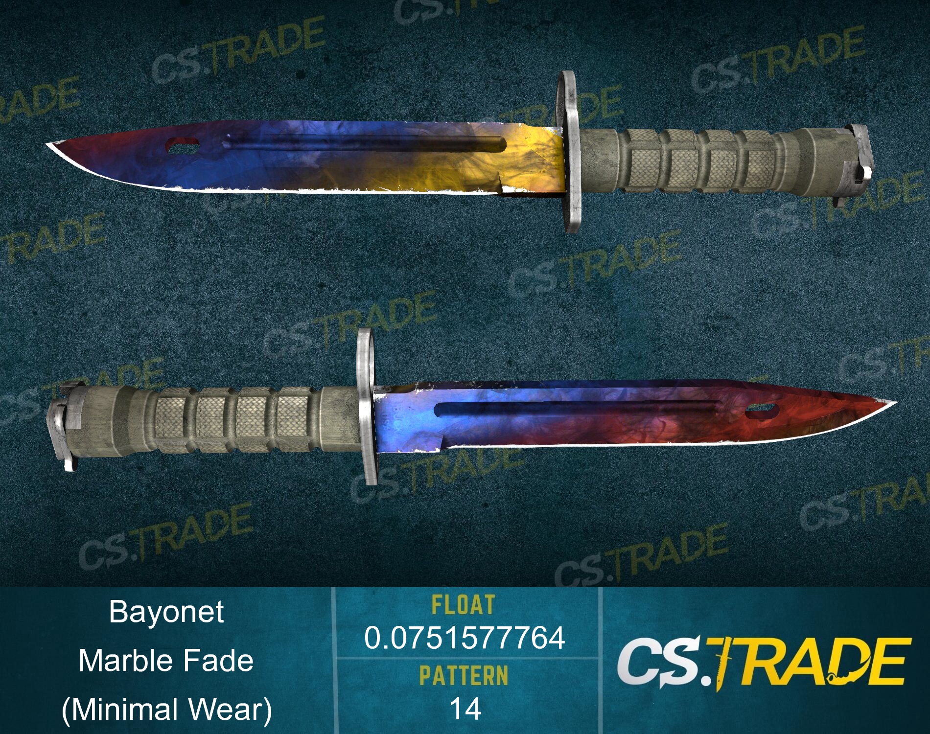 ★ StatTrak™ Bayonet | Marble Fade (Minimal Wear) Screenshot
