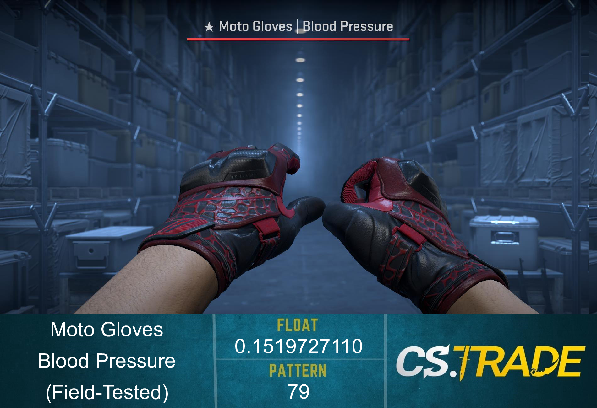 ★ Moto Gloves | Blood Pressure (Field-Tested) Screenshot