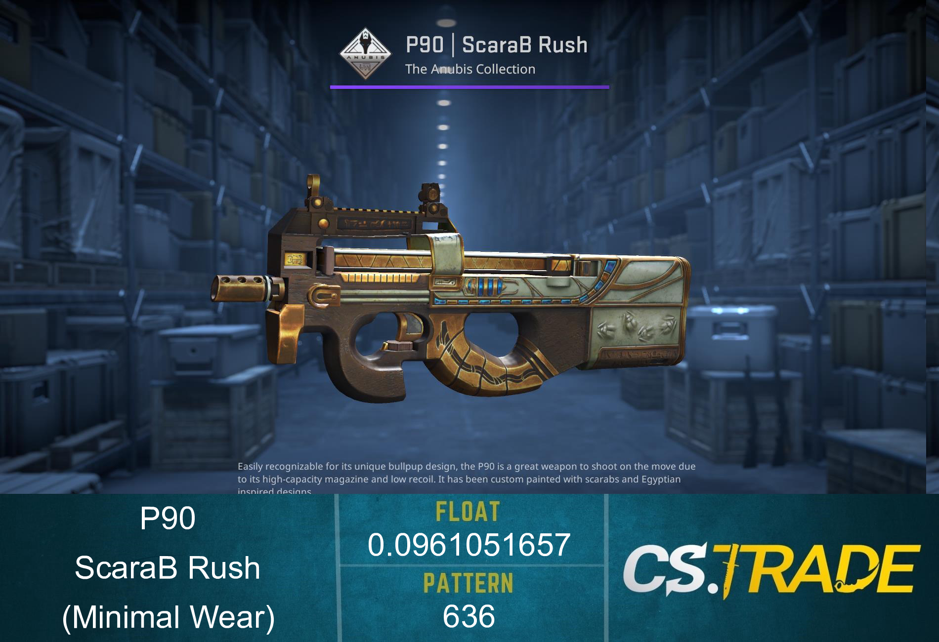 Souvenir P90 | ScaraB Rush (Minimal Wear) Screenshot