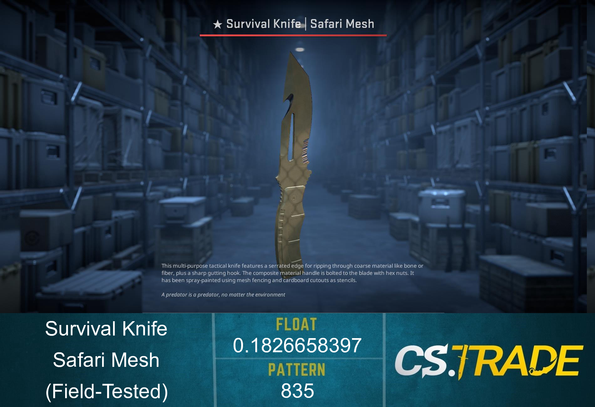 ★ Survival Knife | Safari Mesh (Factory New) Screenshot