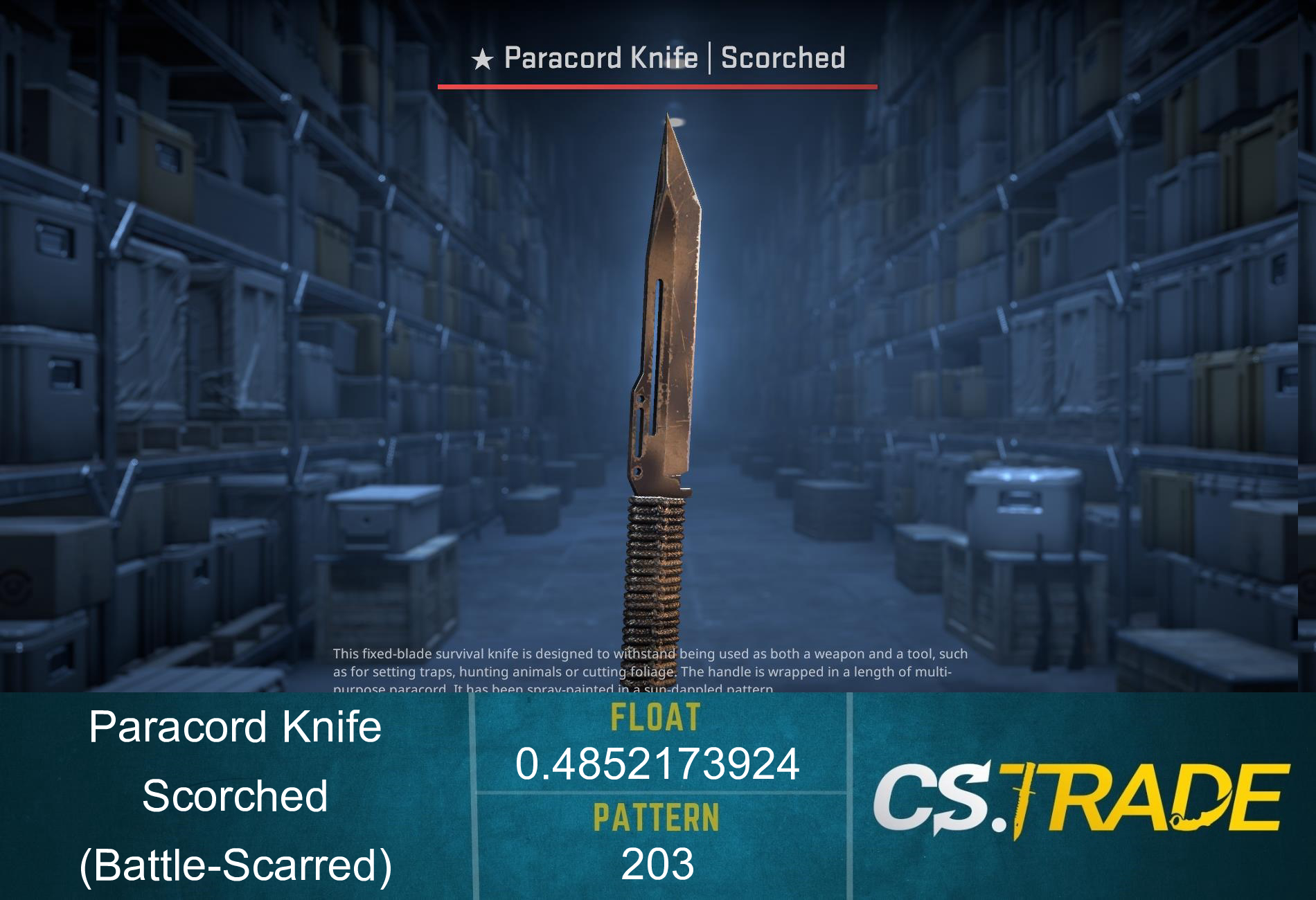 ★ StatTrak™ Paracord Knife | Scorched (Battle-Scarred) Screenshot