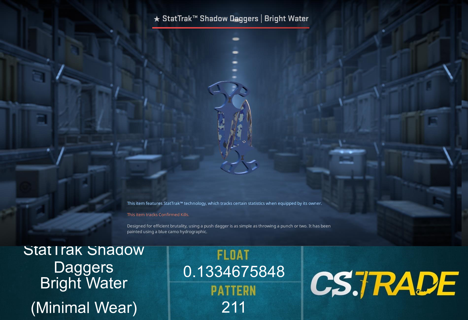 ★ StatTrak™ Shadow Daggers | Bright Water (Minimal Wear)
