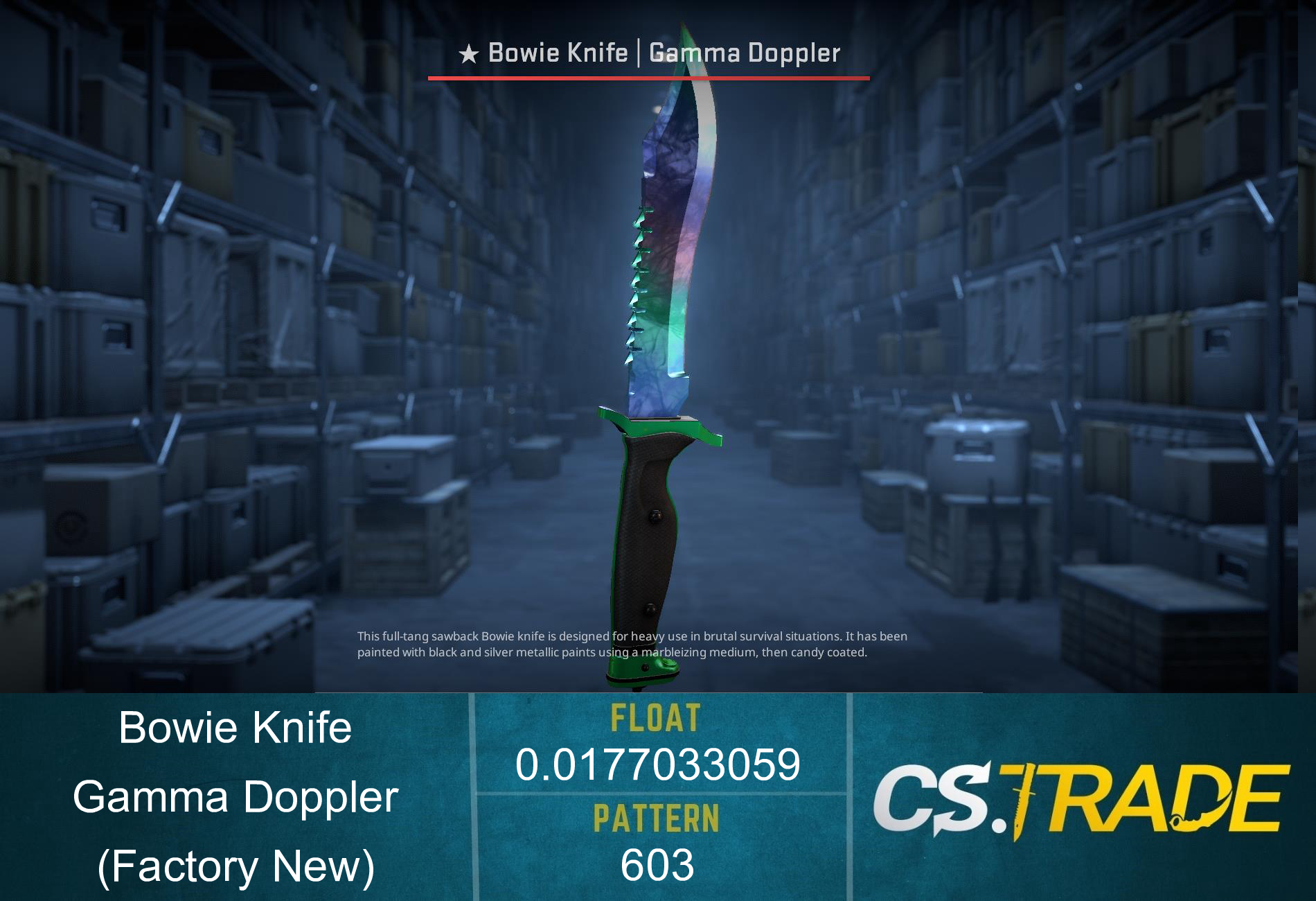 ★ Bowie Knife | Gamma Doppler Phase 1 (Factory New) Screenshot