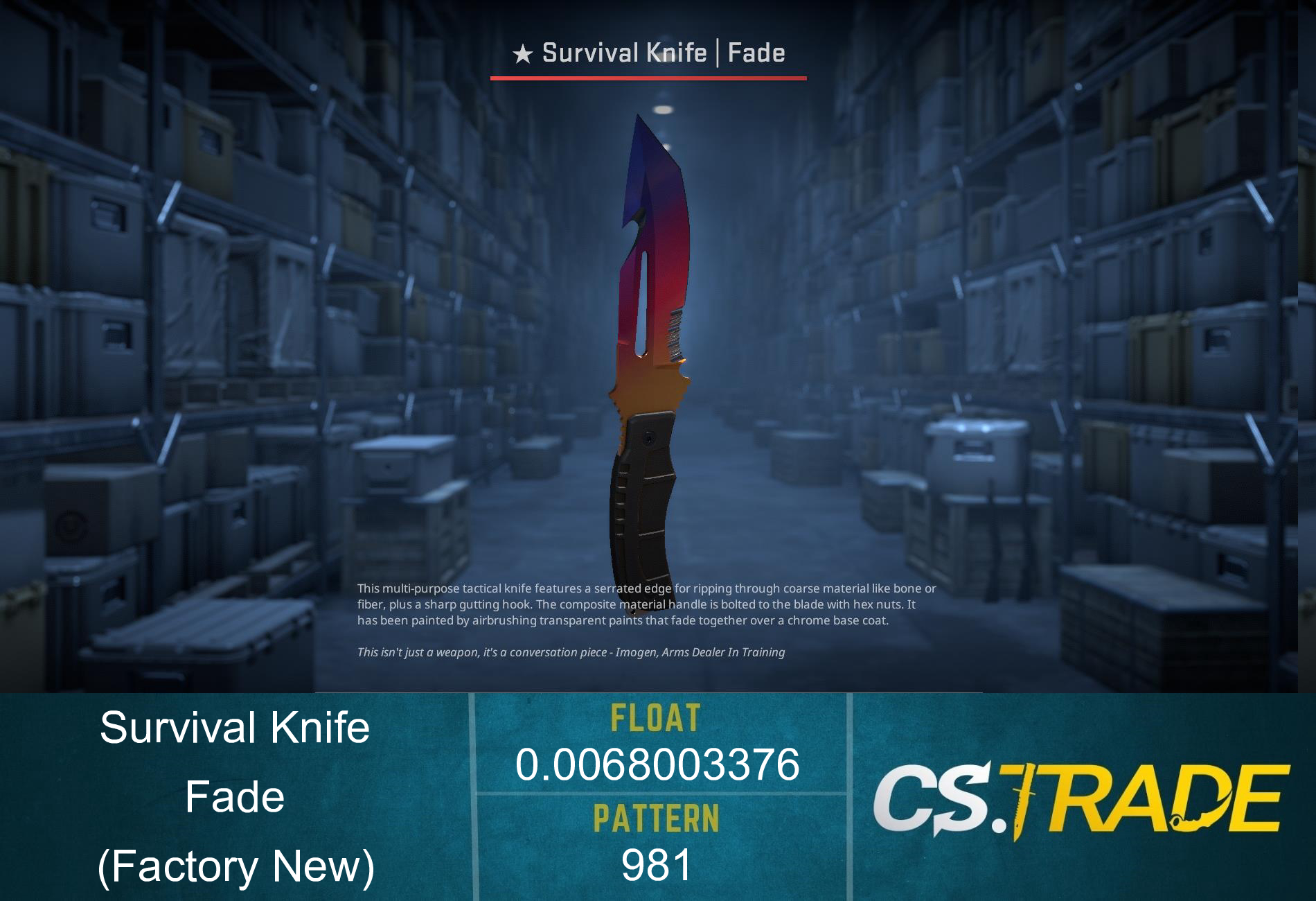 ★ Survival Knife | Fade (Factory New) Screenshot
