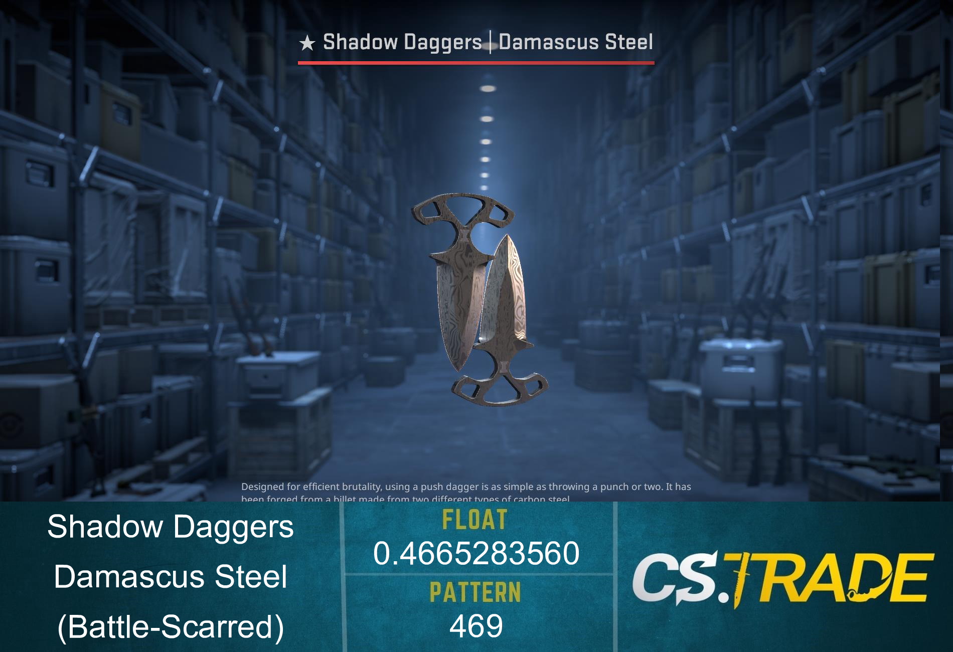 ★ Shadow Daggers | Damascus Steel (Battle-Scarred) Screenshot