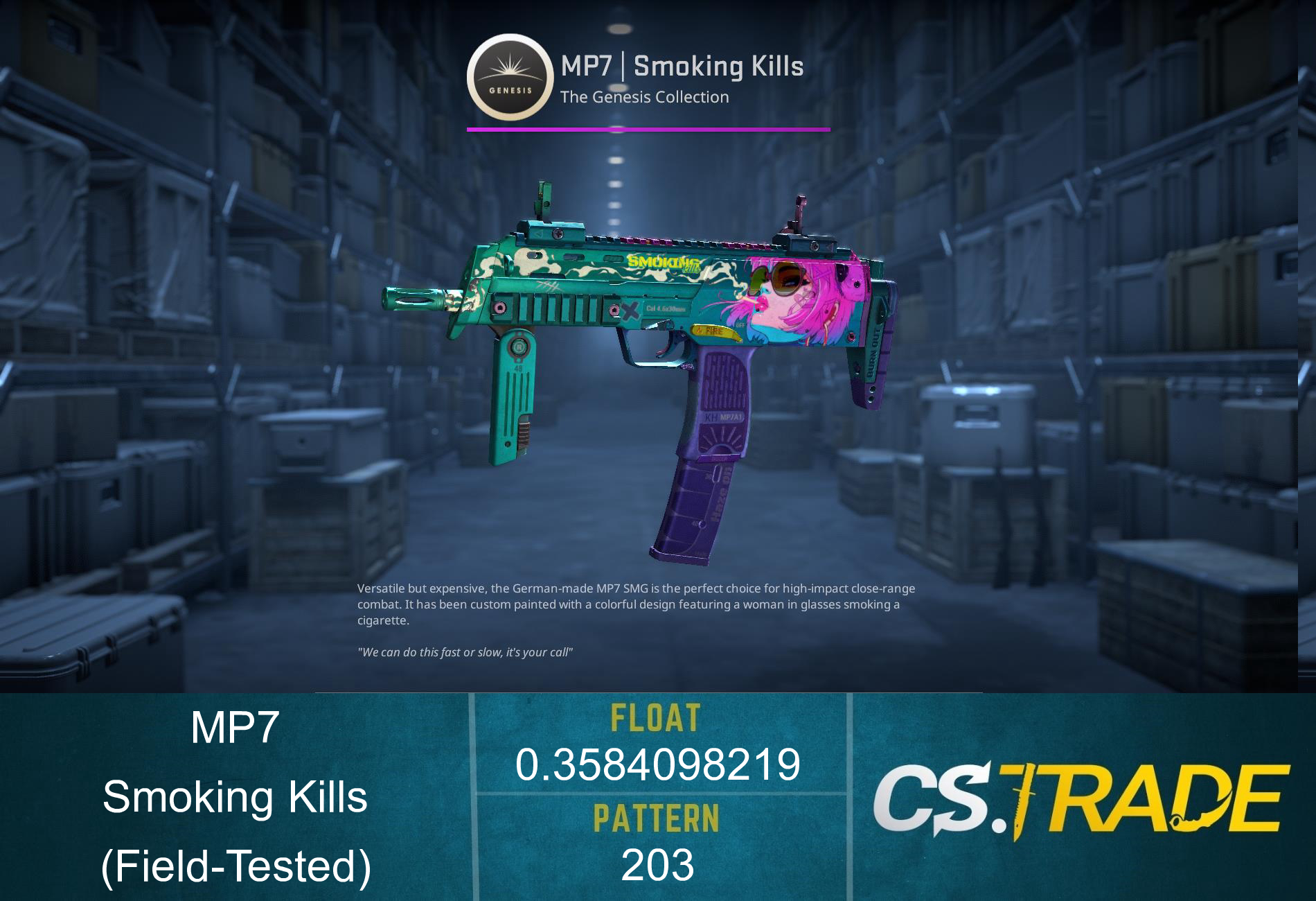 MP7 | Smoking Kills (Field-Tested) Screenshot