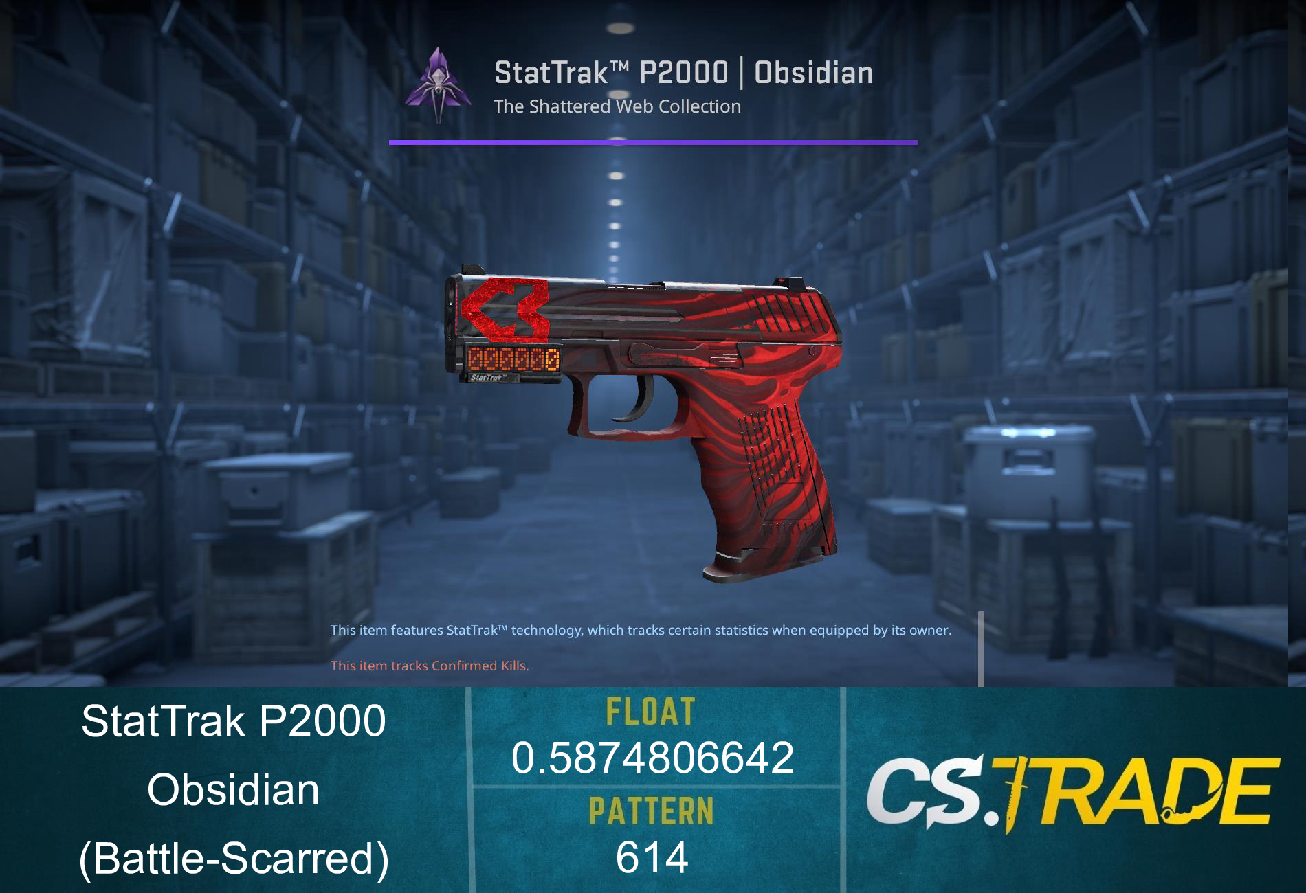 StatTrak™ P2000 | Obsidian (Battle-Scarred) Screenshot