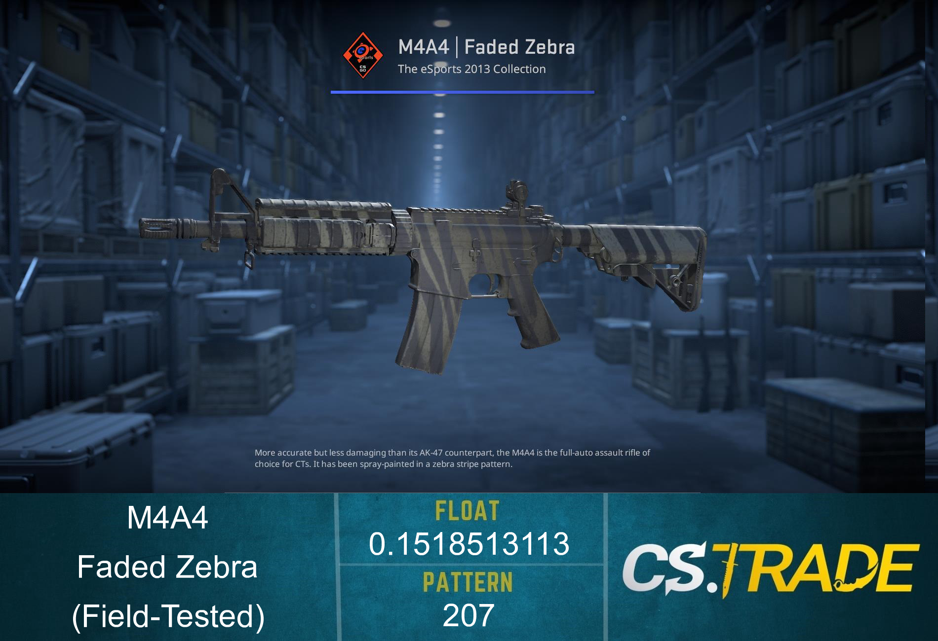 M4A4 | Faded Zebra (Field-Tested) Screenshot