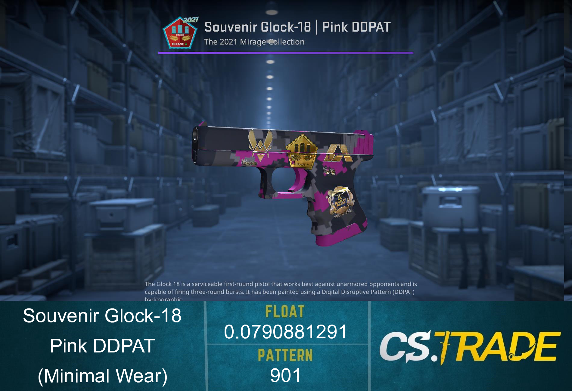 Souvenir Glock-18 | Pink DDPAT (Minimal Wear) Screenshot