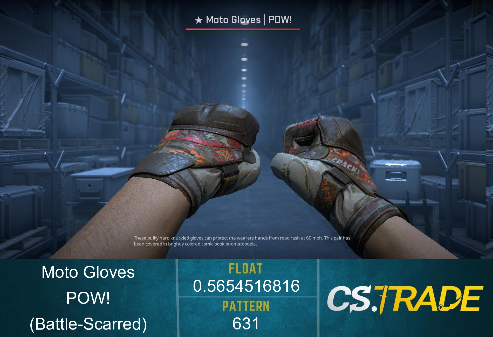 ★ Moto Gloves | POW! (Battle-Scarred) Screenshot